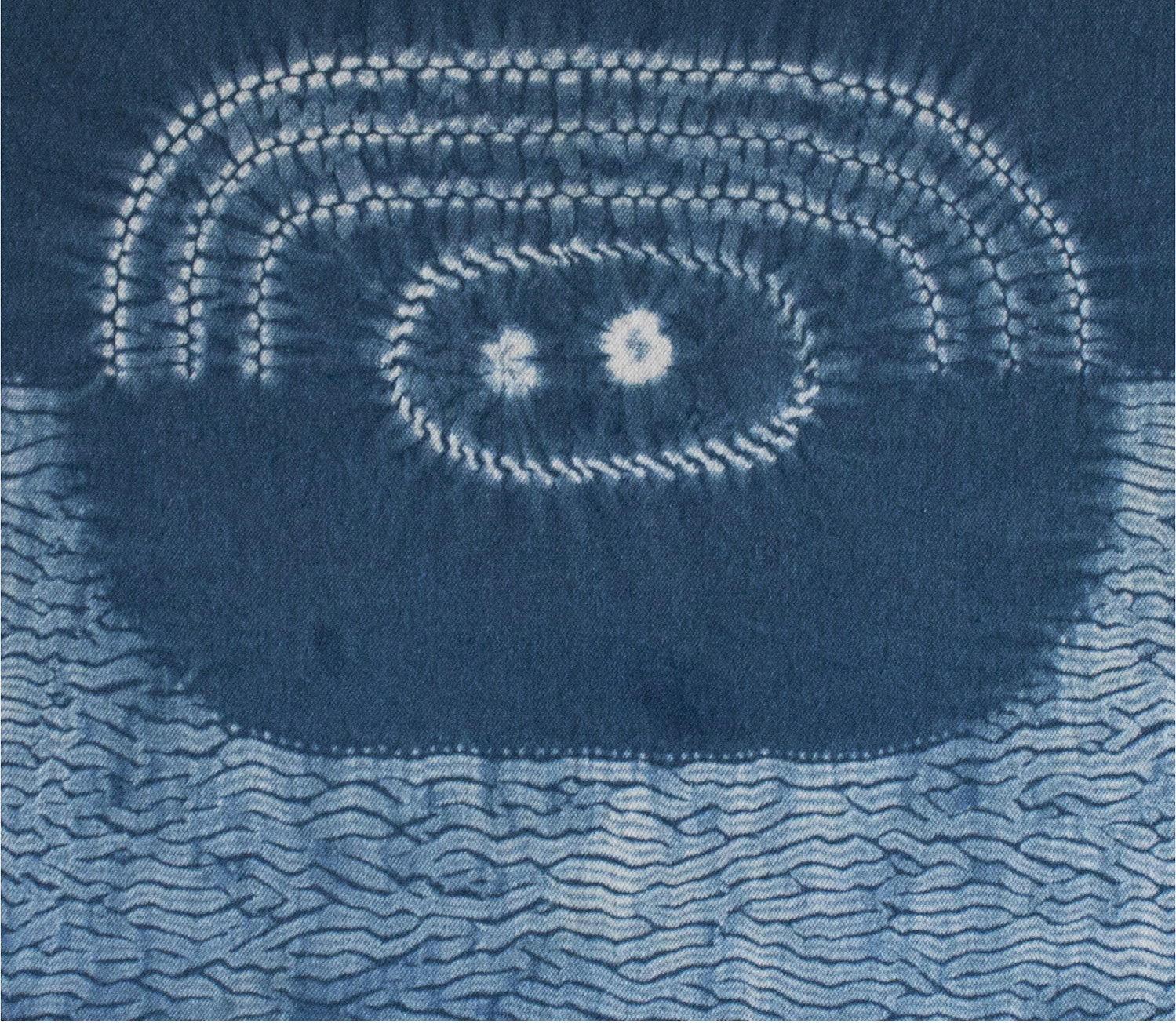 Copy of Copy of Brahmanda - Egg of the Creator naturally dyed indigo shibori detail