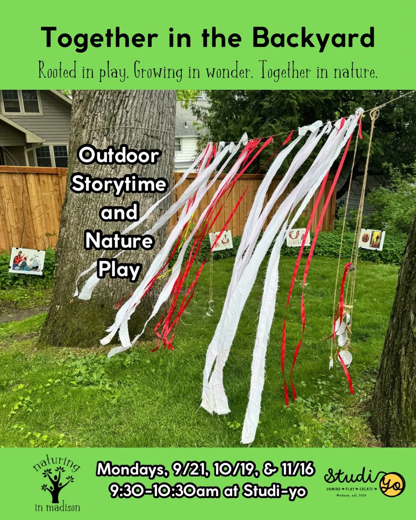 Unable to commit to a full season of our weekly Together in the Park classes? Check out our monthly, one-off Together in the Backyard classes held at @studiyomadison! A scaled back version of our park classes perfect for a more intimate backyard vibe