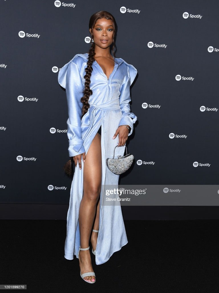  LOS ANGELES, CALIFORNIA - JANUARY 23: Ajiona Alexus arrives at the Spotify Best New Artist 2020 Party at The Lot Studios on January 23, 2020 in Los Angeles, California. (Photo by Steve Granitz/WireImage) 