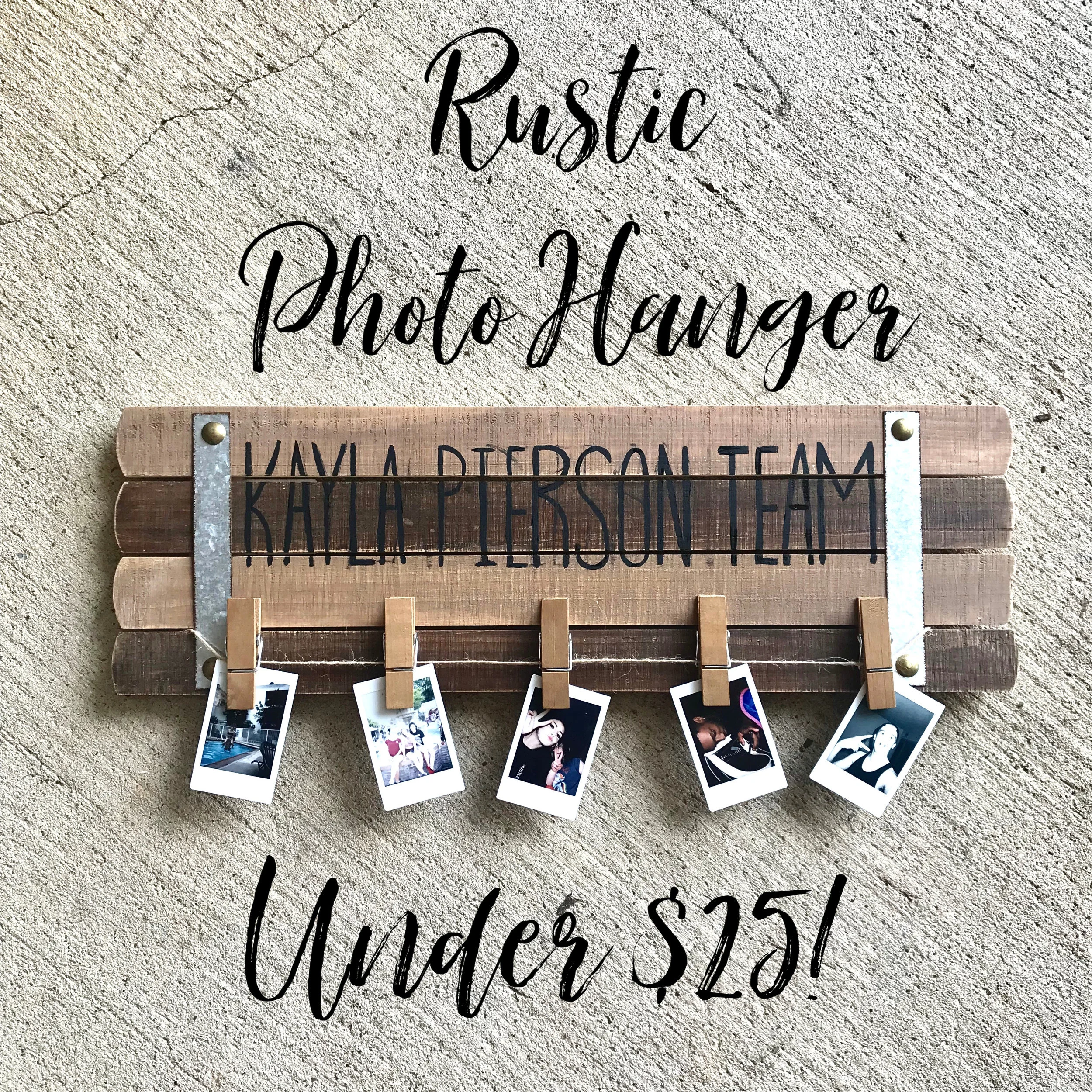 DIY Rustic Wooden Photo Hanger UNDER $25! 