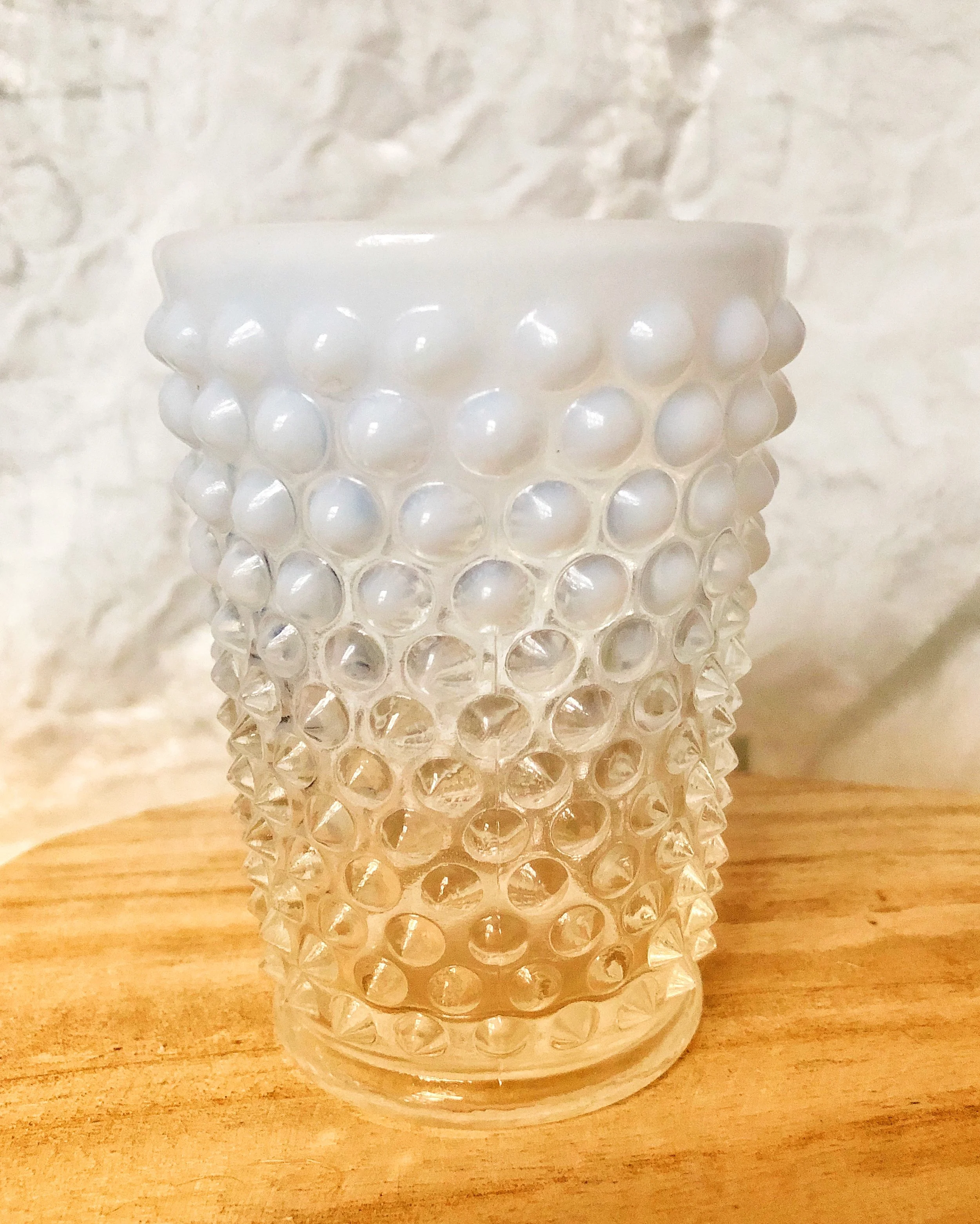 Fenton Moonstone Hobnail Tumbler