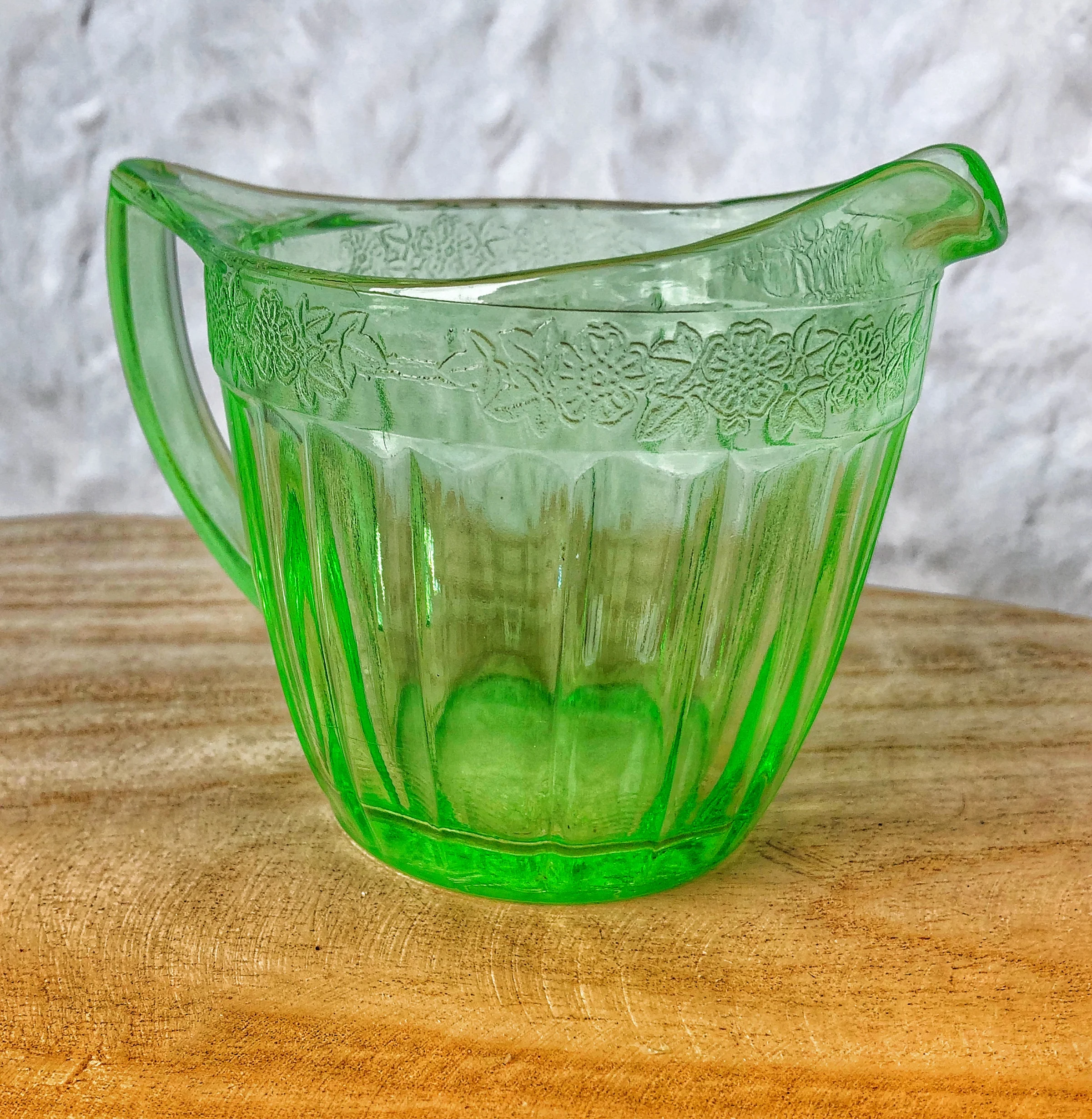 Jeanette Glass Co. Green Depression Glass Creamer