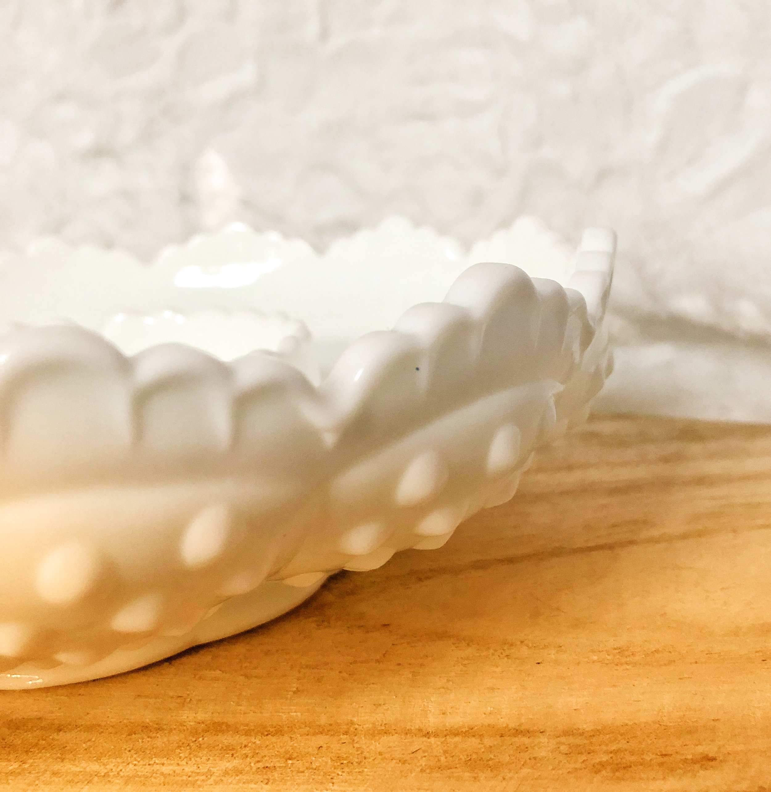 Fenton Hobnail White Milk Glass Chip and Dip