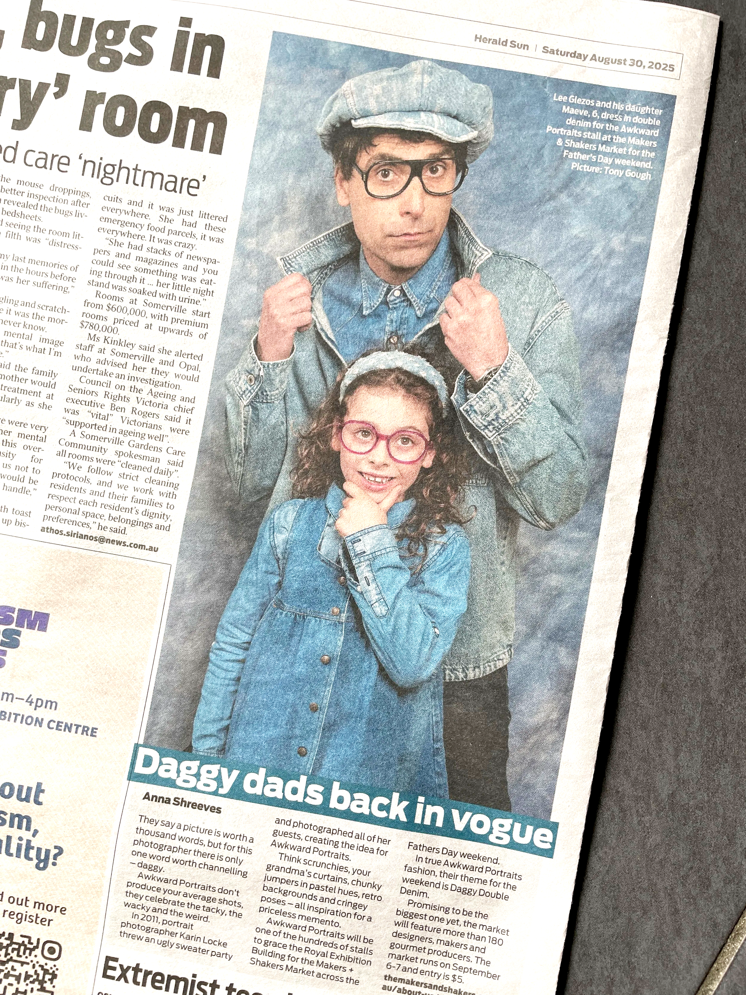 30 Aug 2025 - Awkward Portraits in the Herald Sun, Melbourne.