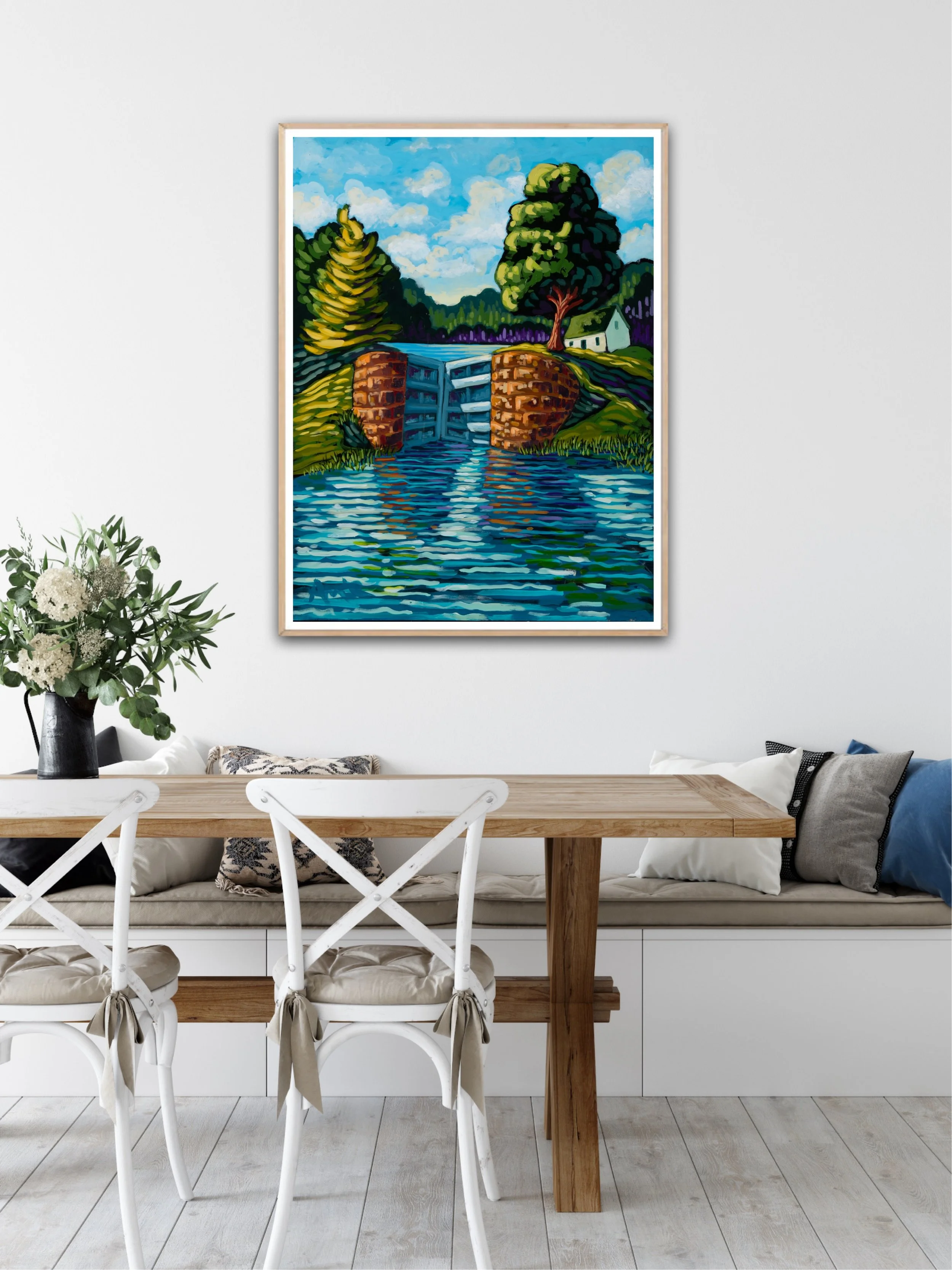 Davis Lock – As the Canals Pauses Below The Gates II wall -Andrew D Milne Artist 2.JPG