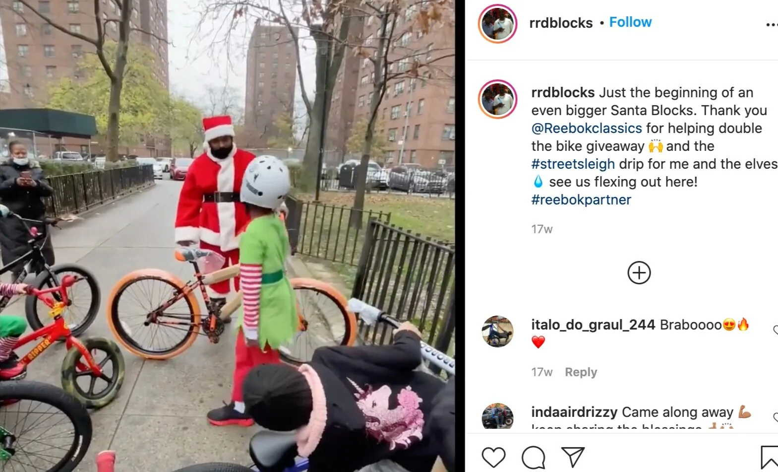 Bike Gifting Activation with RR Dblocks