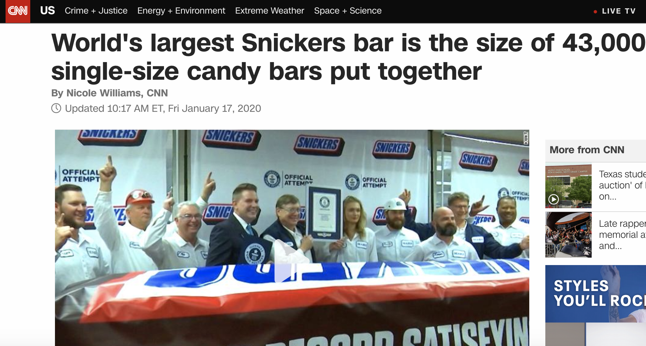 "World's Largest Candy Bar" PR Stunt