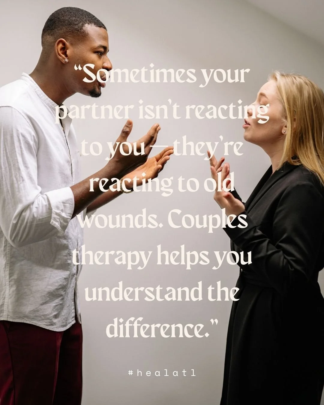 When reactions feel bigger than the moment, there&rsquo;s usually more underneath.

Couples therapy isn&rsquo;t about blame &mdash; it&rsquo;s about understanding patterns, healing old wounds, and learning how to show up differently for each other.

