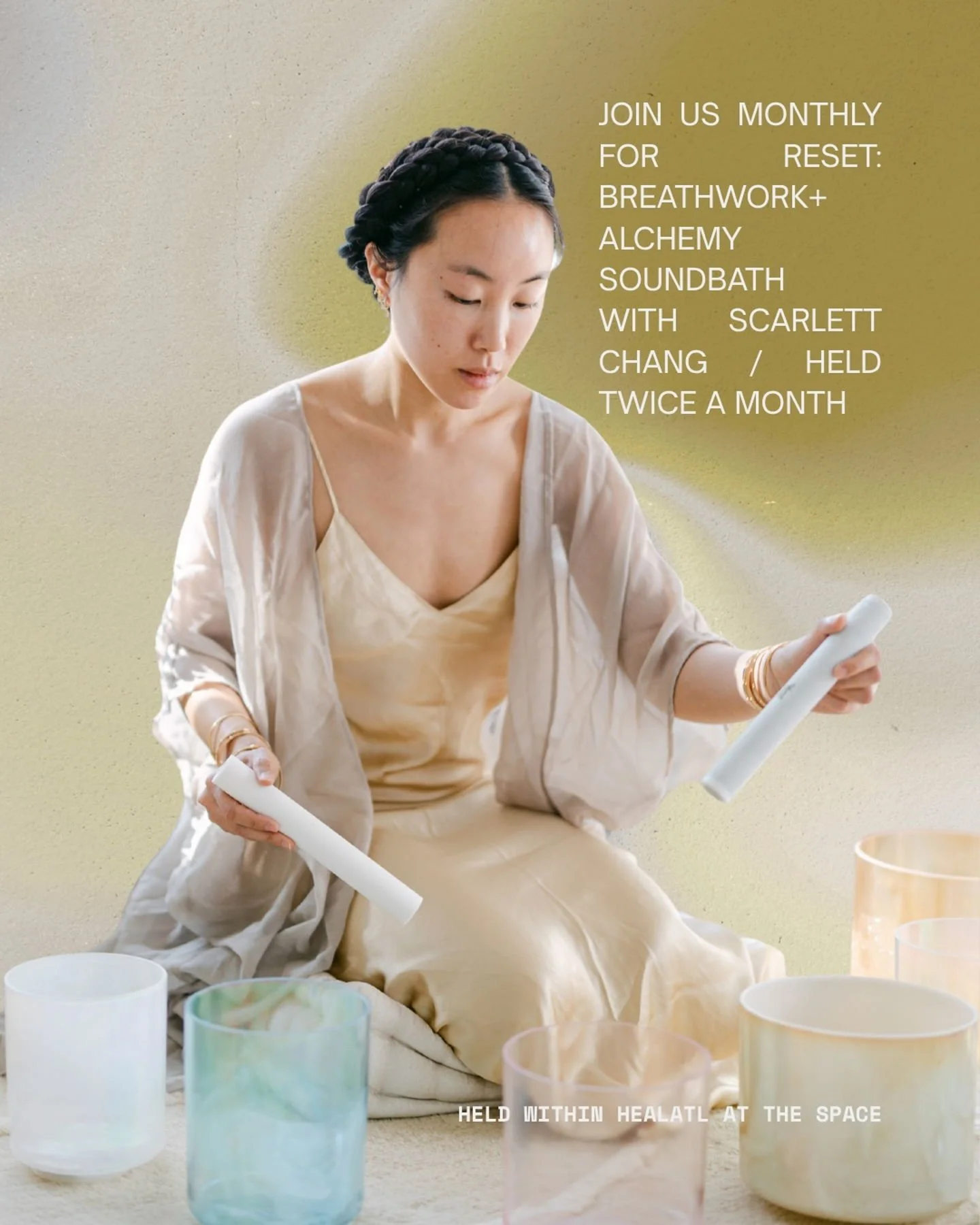 The reset your nervous system has been asking for. ✨

Join Scarlett this Friday at The Space at HEAL ATL for RESET: Breathwork + Alchemy Sound Bath &mdash; an intentional experience combining guided breathwork with the restorative frequencies of alch