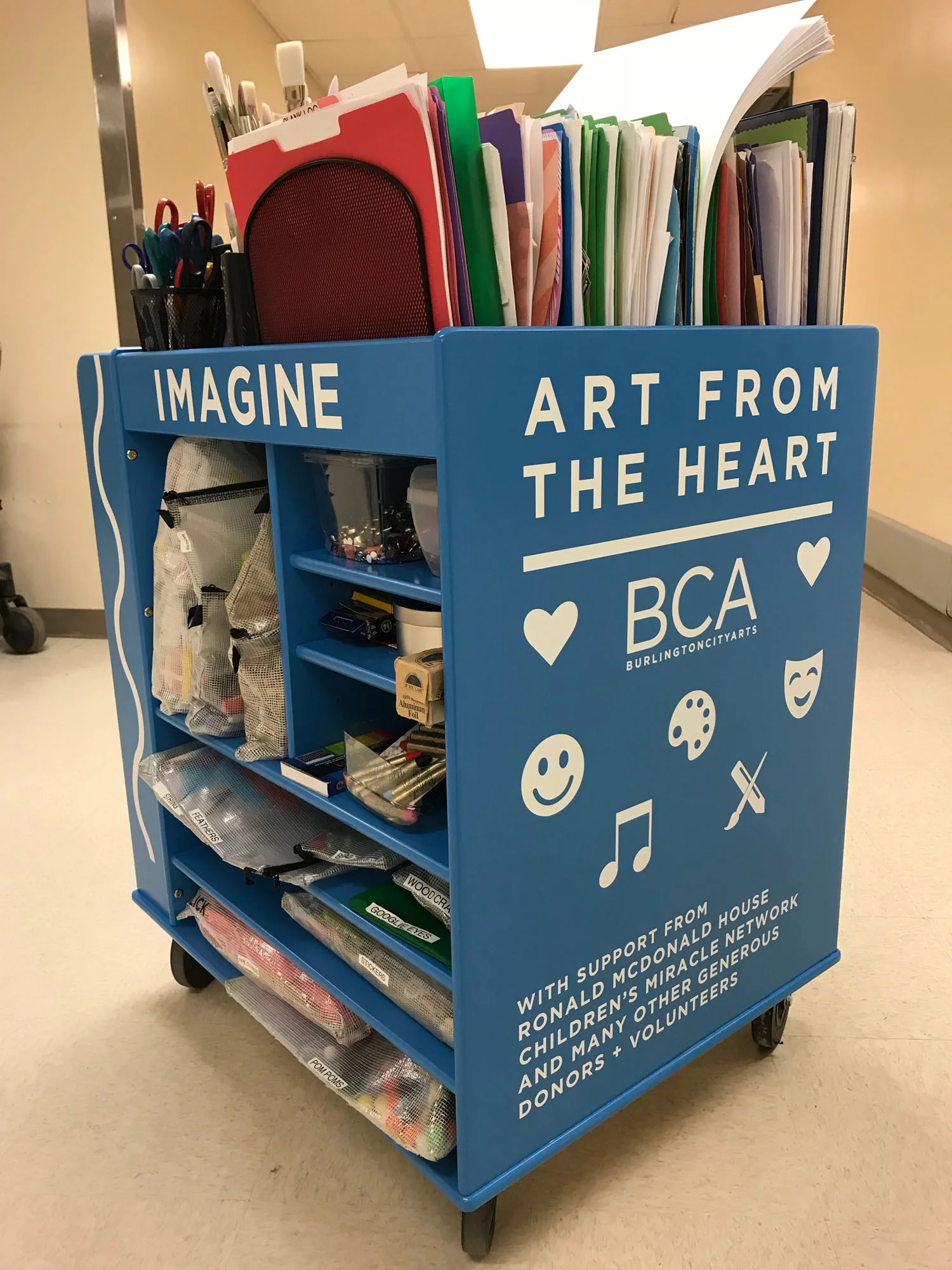 Pediatric art cart.