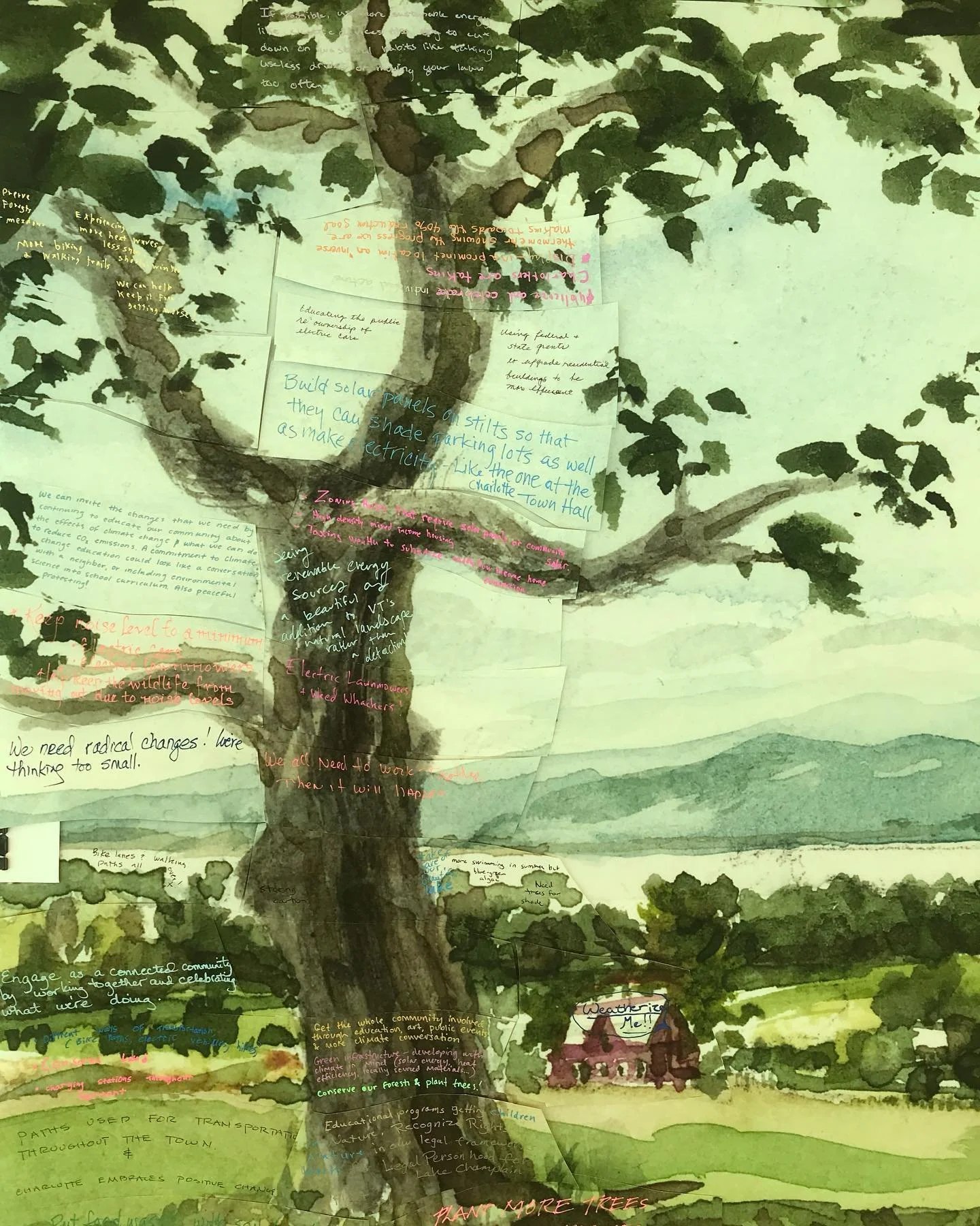 💚 🖼 A glimpse of the creativity & visions to plan for our community’s future- meeting the state statute for a nearly 40% reduction of greenhouse gas emissions by 2030. What will that look like? What positive impacts will this bring to com