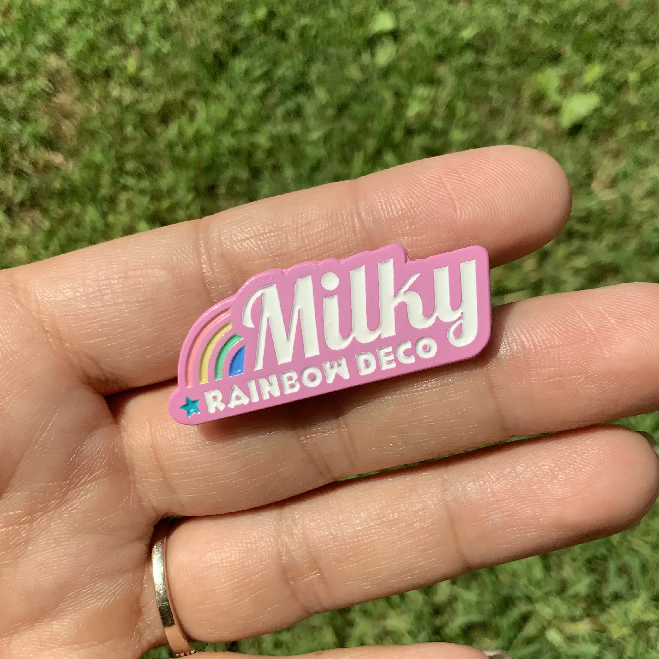 Enamel Pin - Milky Rainbow Deco