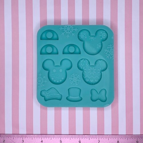 New Disney Mickey Mouse Ginger Bread Straw Topper Silicone Mold