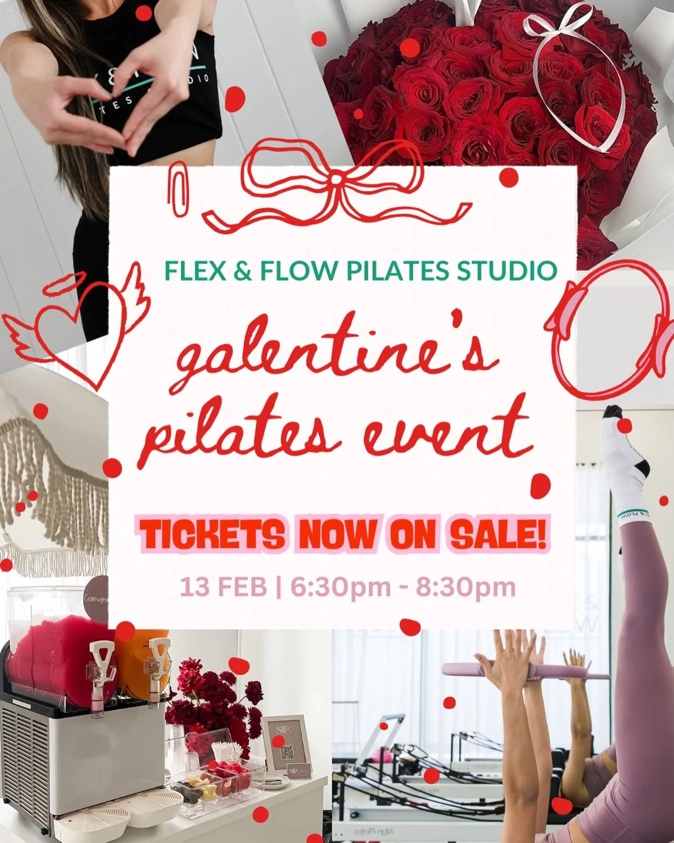 GALS! ❤️🌹✨ It&rsquo;s time for our first-ever, super special Galentine&rsquo;s Pilates event 🤸🏽&zwj;♀️🫶🏽

Join us for a ladies&rsquo; night of Pilates and mocktails and let&rsquo;s be real, what&rsquo;s Galentine&rsquo;s without gifts?!
All gues