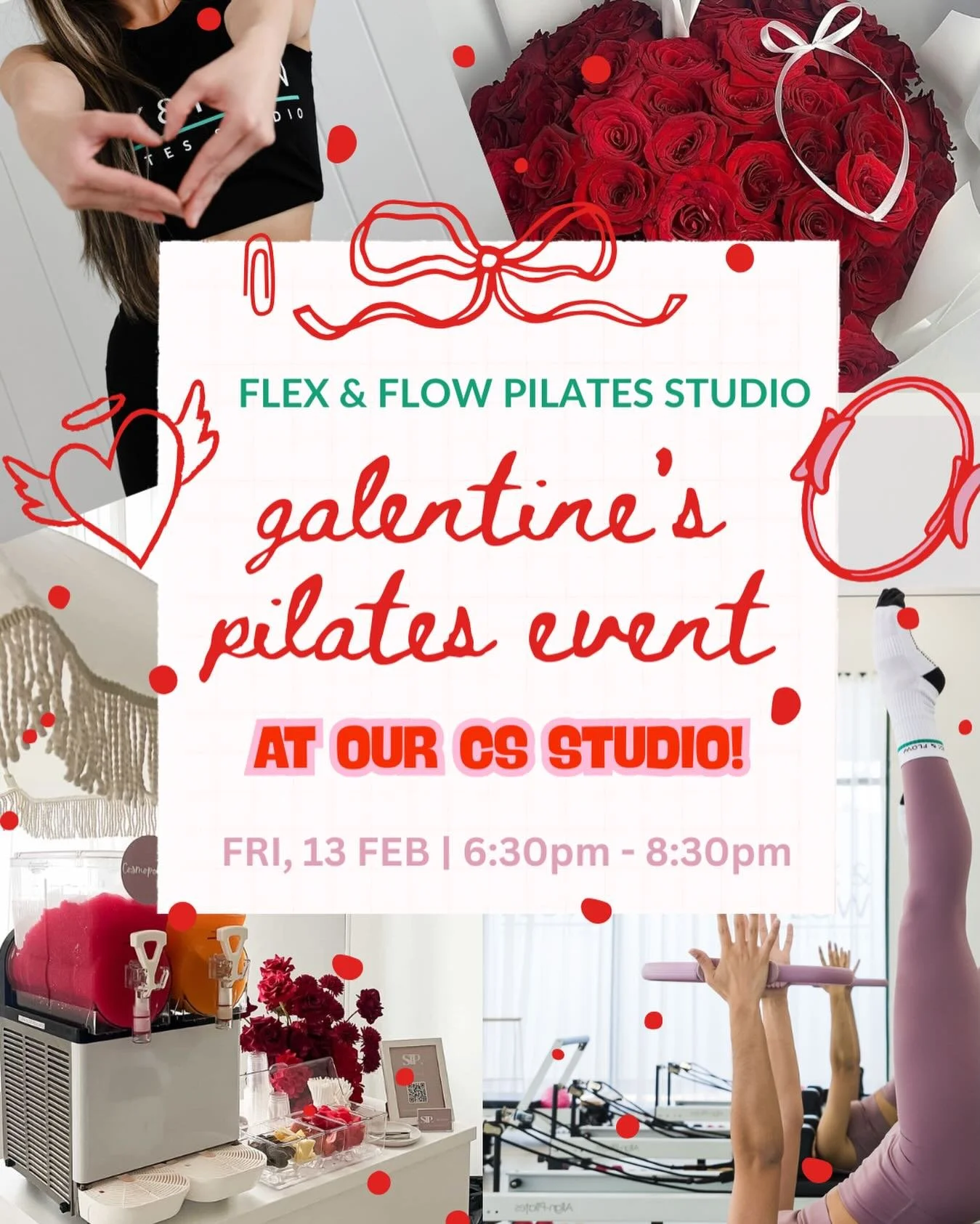 LADIES! 🌹💋 Our Galentine&rsquo;s event is this FRIDAY! And we&rsquo;ve switched up the location so that you can be on our beloved reformers! 😉😍

✨ new location ✨ Flex &amp; Flow Pilates Caroline Springs 
Same amazing inclusions:
🍸mocktail bar 🍹