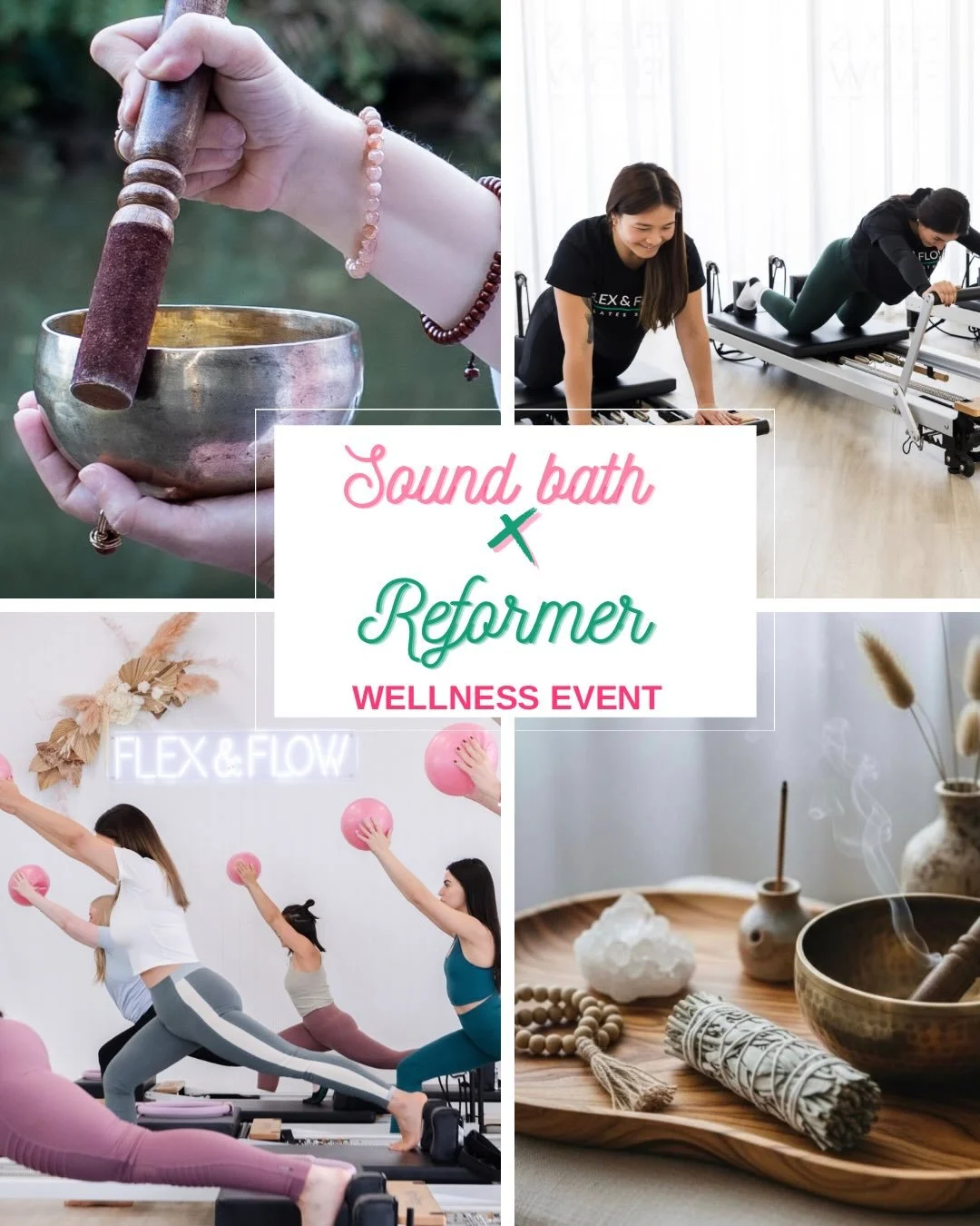 🌿 SOUND BATH x REFORMER ✨ Join us for a deeply nourishing evening to move, breathe and reset.

🧘🏽&zwj;♀️We&rsquo;ll begin with a 30-minute guided gentle reformer flow to release tension and connect to the body, followed by a 1-hour guided breathwo