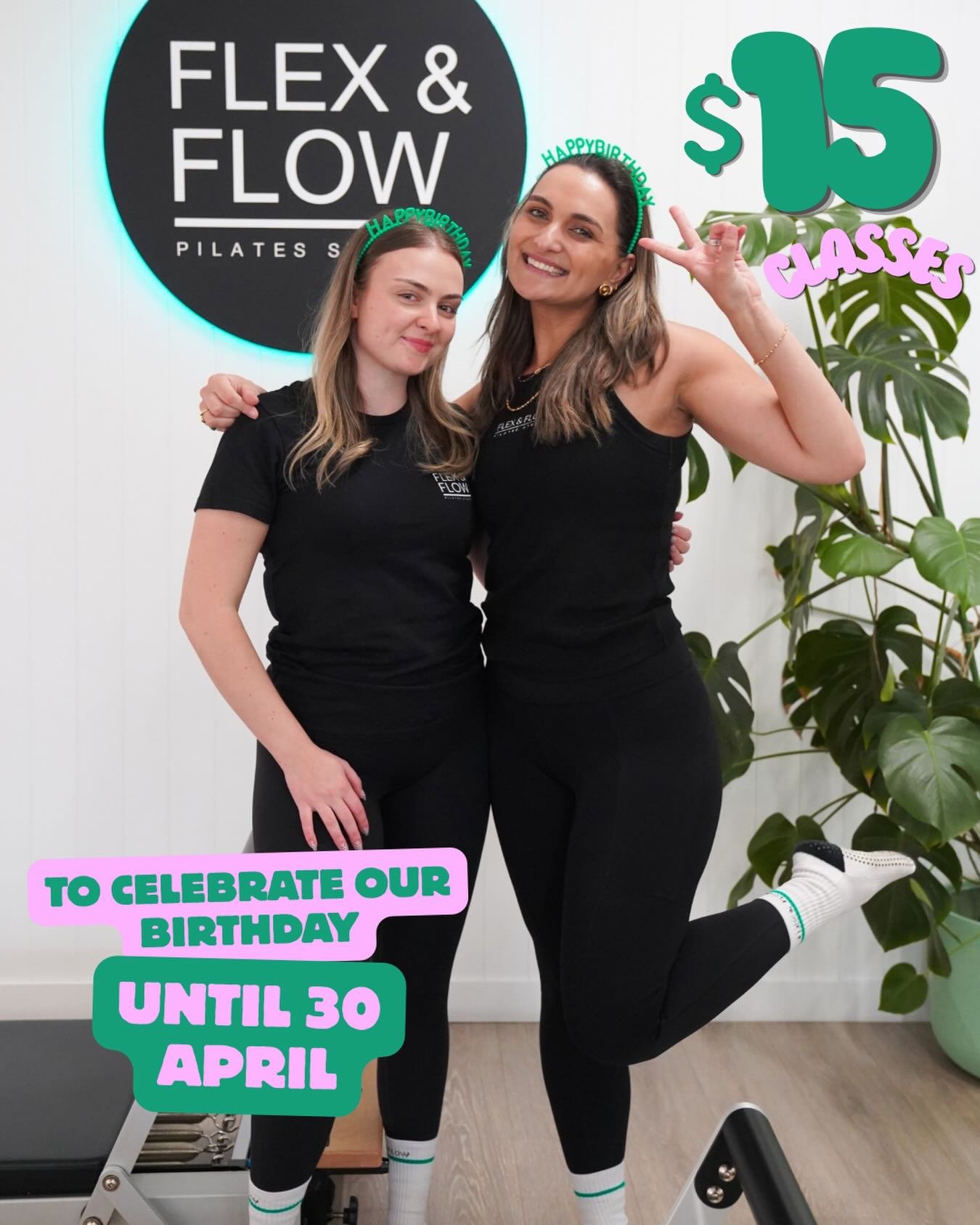 💚🎉$15 birthday classes continue until the end of the month! 🎉💚

Grab our birthday offer and join us for any reformer Pilates class, at any of our studios for just $15! 

*birthday classes must be used by 30th April 2026! ts &amp; cs apply*

#refo