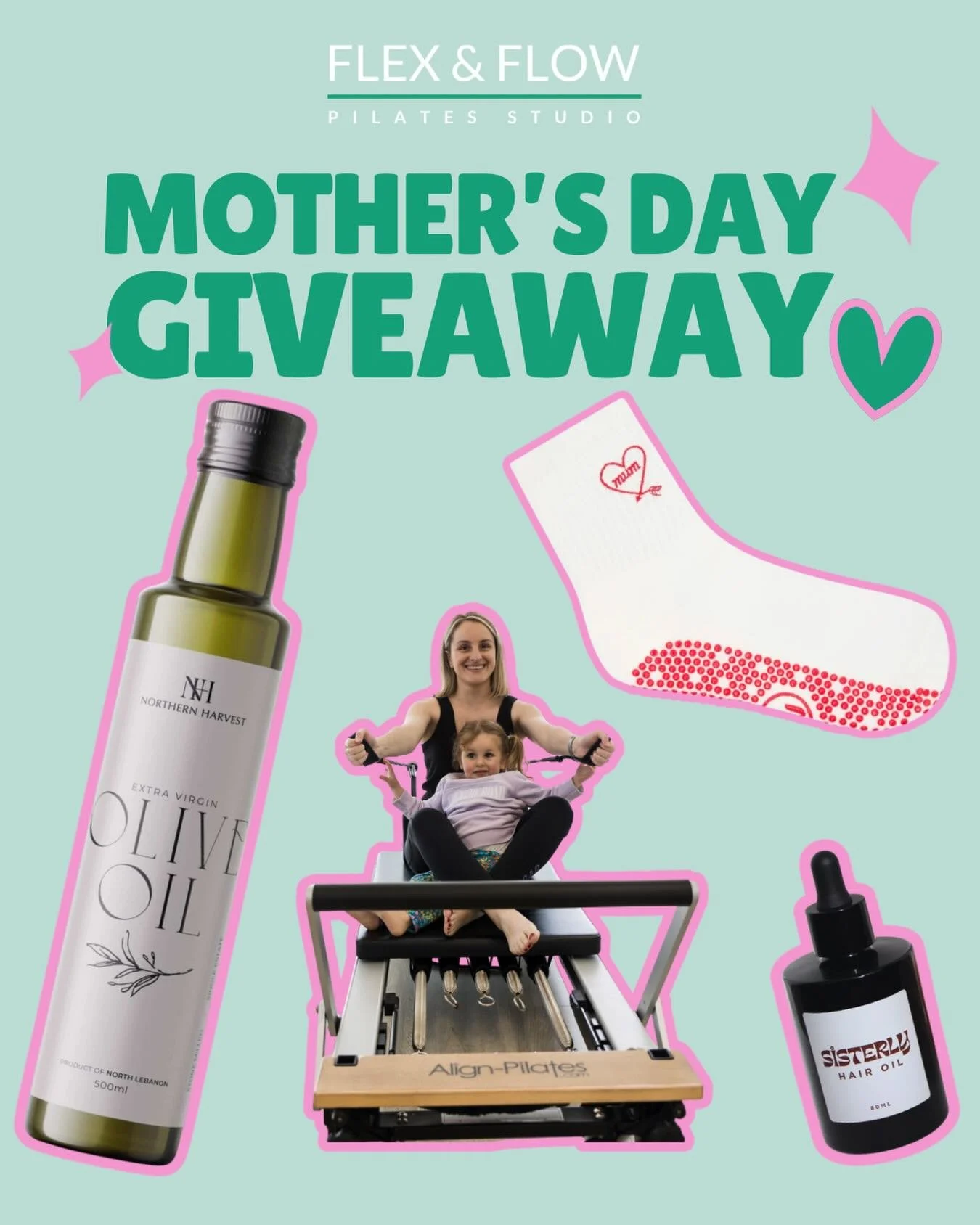 💗 THE ULTIMATE MOTHER&rsquo;S DAY GIVEAWAY for the Pilates loving mum! 💗

This one is extra special because we&rsquo;ve teamed up with the beautiful brands of two of our instructors &ndash; Jo &amp; Alyssa 🥰

One lucky winner will receive:
✨ A bea