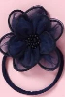 Ella's Navy Floral Bow 