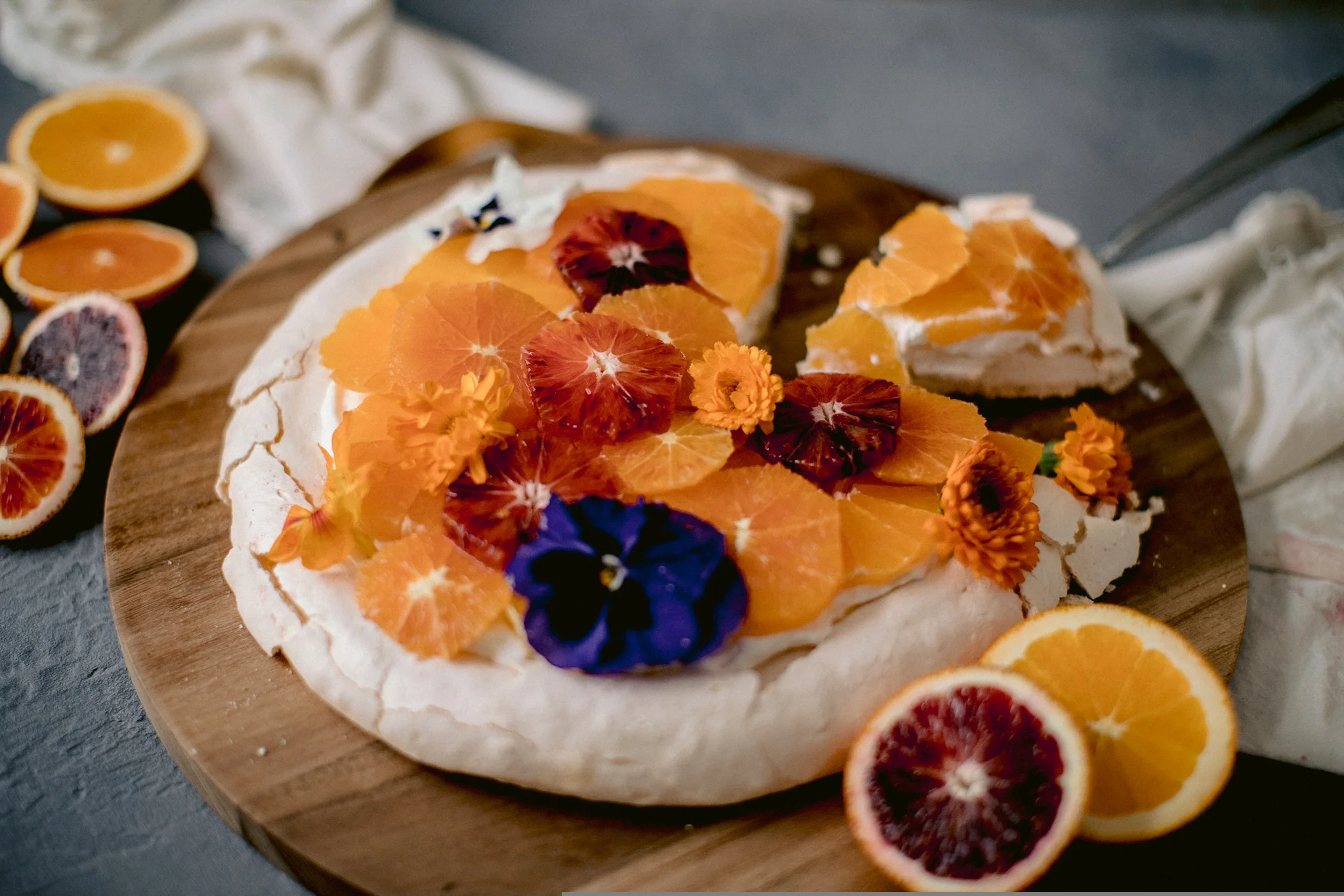 Easy Pavlova With Citrus Fruits Honeysuckle