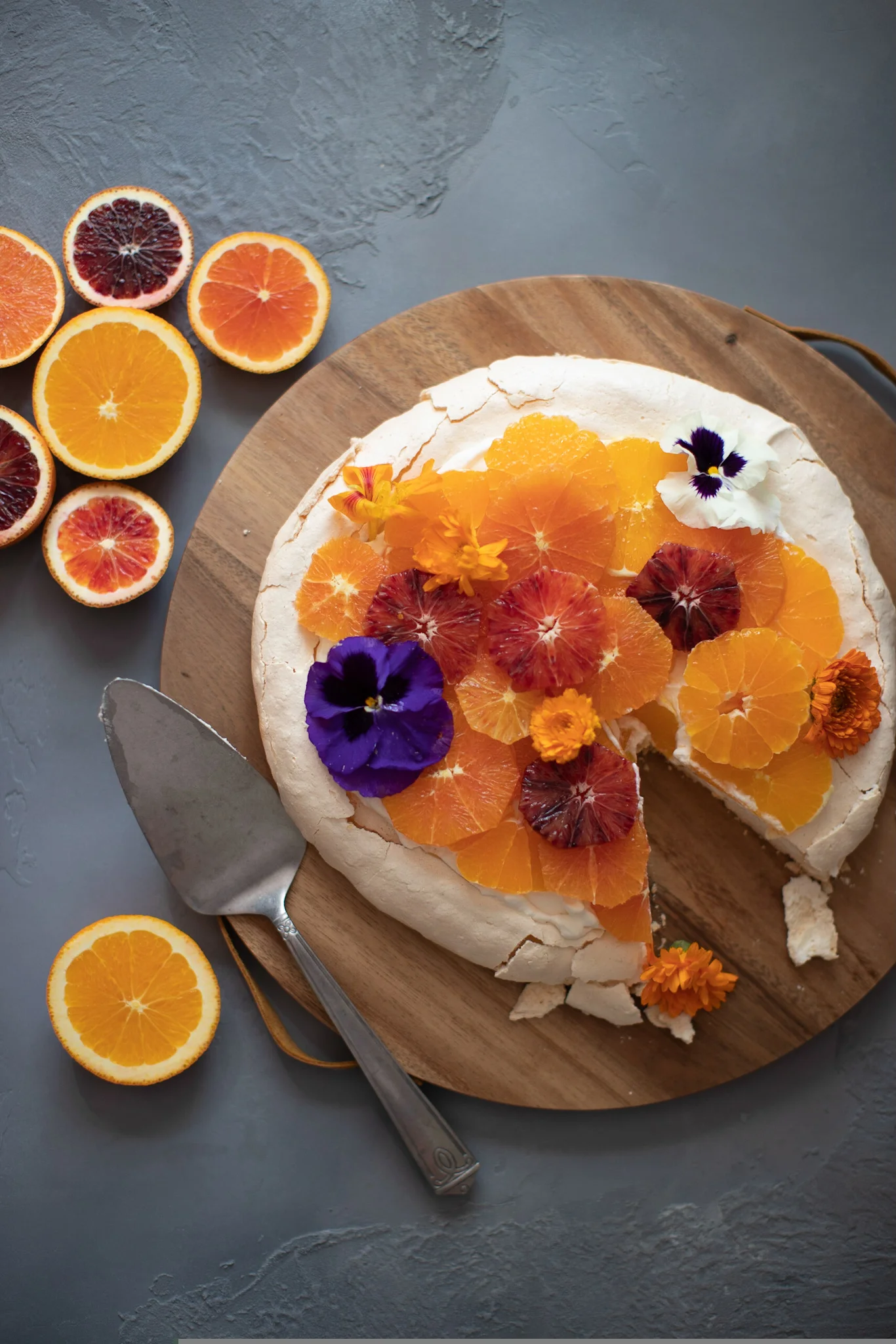 Easy Pavlova With Citrus Fruits Honeysuckle
