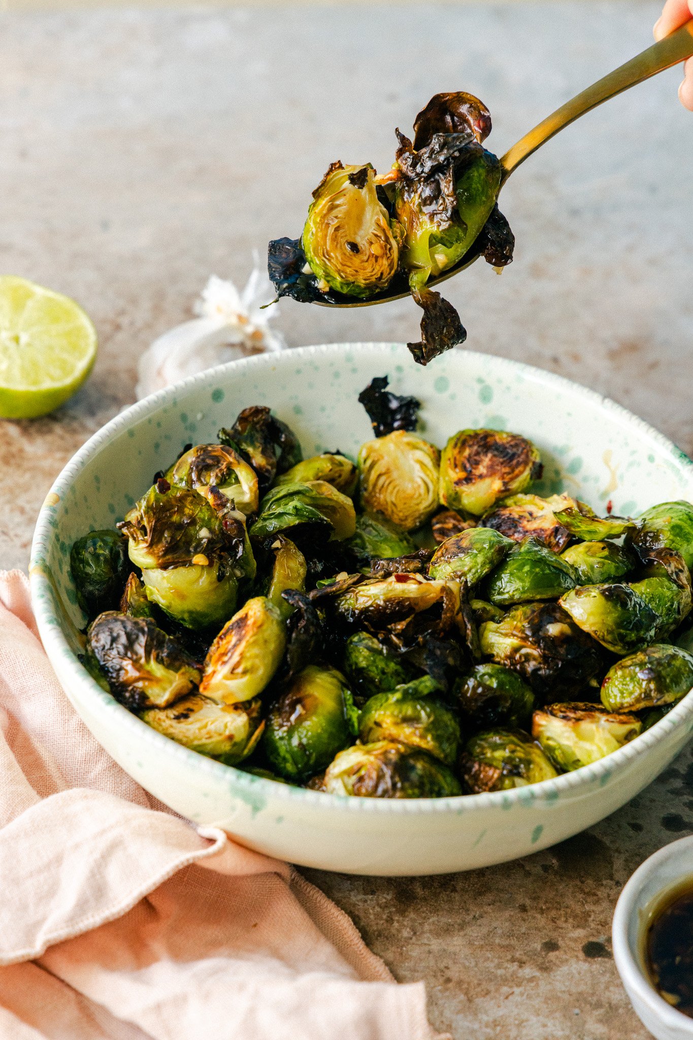 Chili Lime Glazed Brussel Sprouts