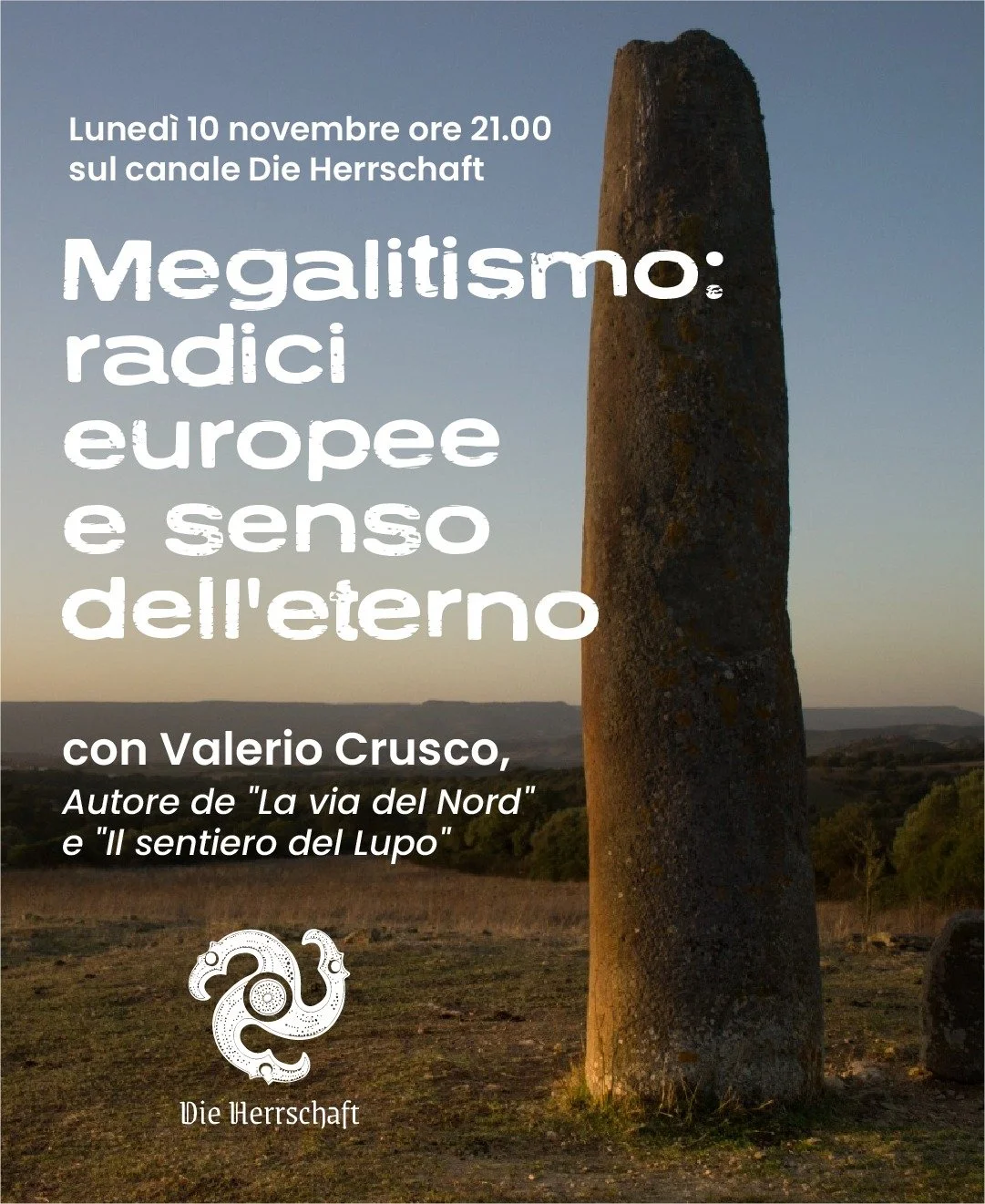 📌 MEGALITISMO: RADICI EUROPEE E SENSO DELL'ETERNO
Siamo lieti di segnalare questo evento, con la partecipazione dei nostri cari amici Andrea Anselmo e Valerio Crusco, autore di &quot;La via del Nord&quot; e &quot;Il sentiero del Lupo&quot;.
👇
Luned