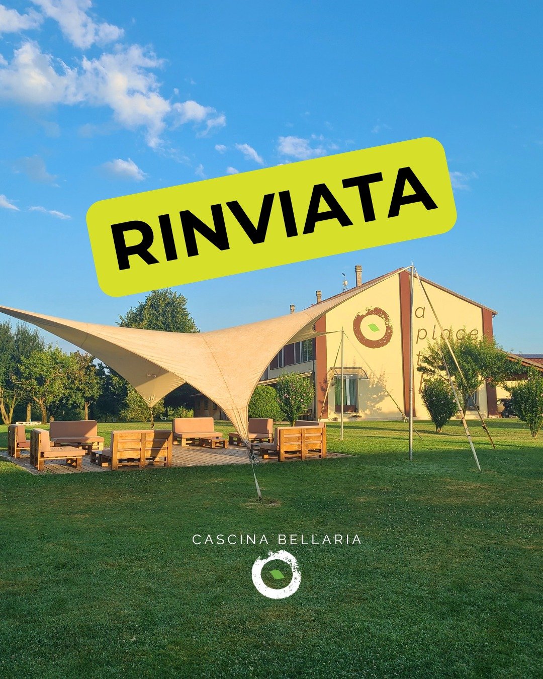 ❗❗Causa maltempo Cascina Bellaria aprir&agrave; per cena e aperitivi alle 19.00 e non come inizialmente previsto dalle 12.00.
Vi aspettiamo!
