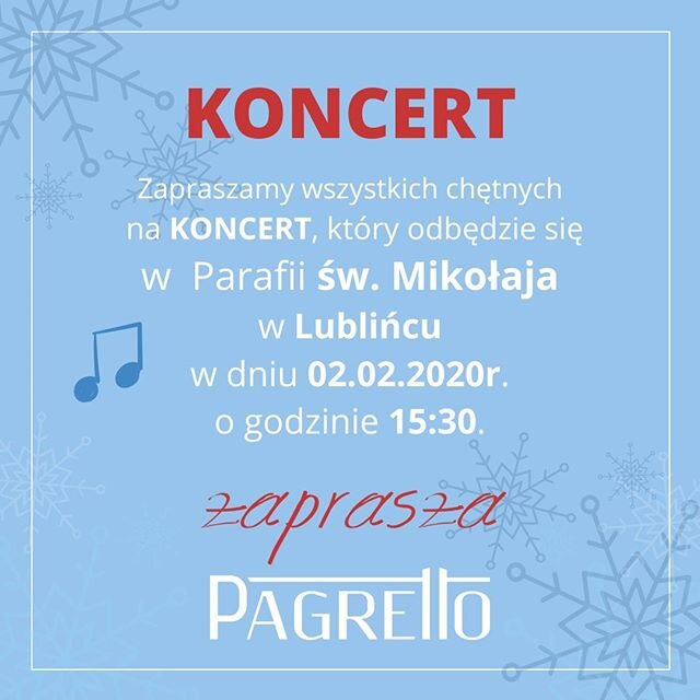 Ferie zimowe dobiegły już końca 😥, ale nie martwcie się, chcąc poprawić Wam humor serdecznie zapraszamy na nasz KONCERT🎵, kt&oacute;ry odbędzie się w 02.02.2020 w Parafii św. Mikołaja w Lublińcu. ‼️⁠
Jest to ostatnia okazja aby zobaczyć i pośpiewać