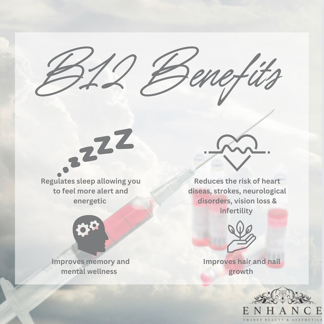 Let&rsquo;s talk vitamin B12💉 

Signs of a B12 deficiency ⬇️
 Tired all the time 
  Restless 
  Pins &amp; Needles 
  Mood Swings 
  Depression 
  Headaches 
  Hair loss 

Vitamin b12 injections are becoming more in demand as people are becoming awa