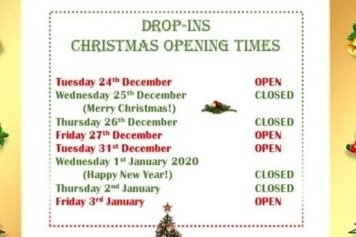 Christmas Drop-Ins Opening Times