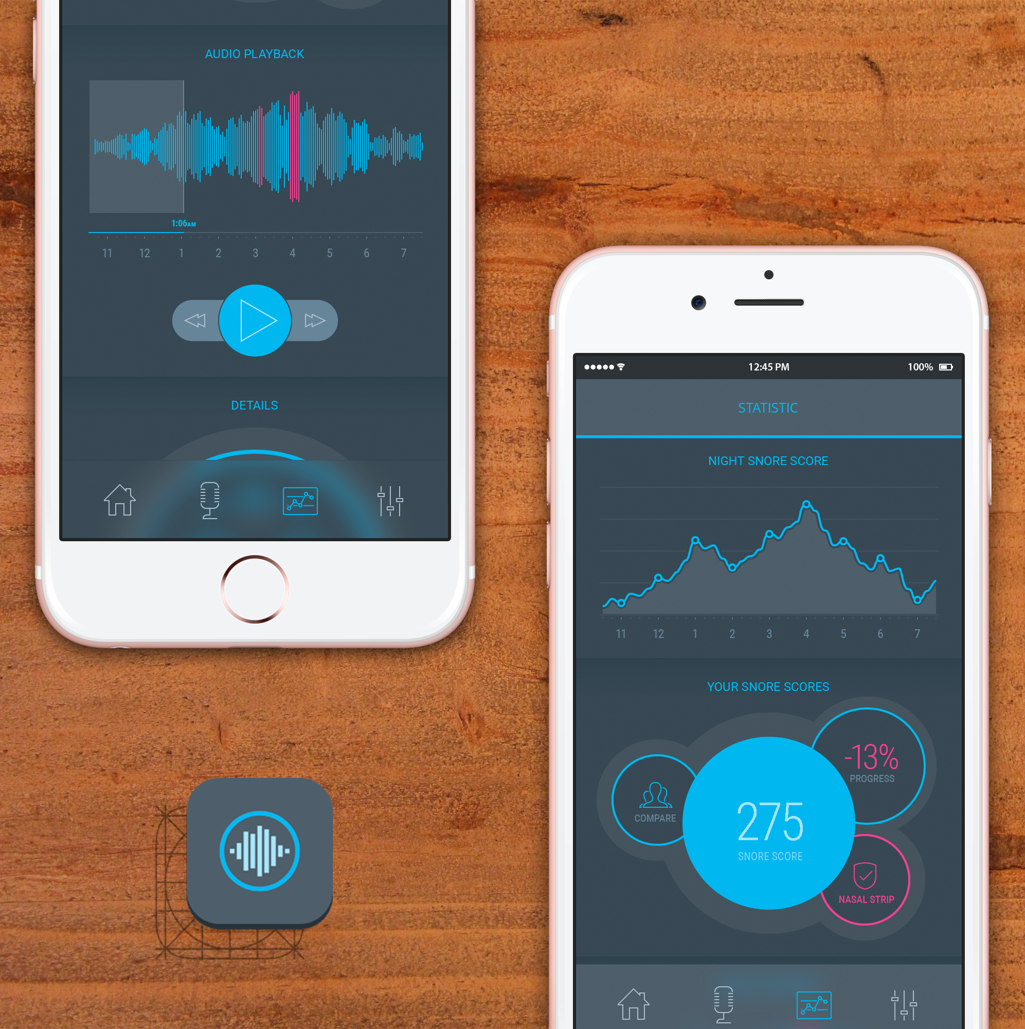 Snore tracking mobile application
