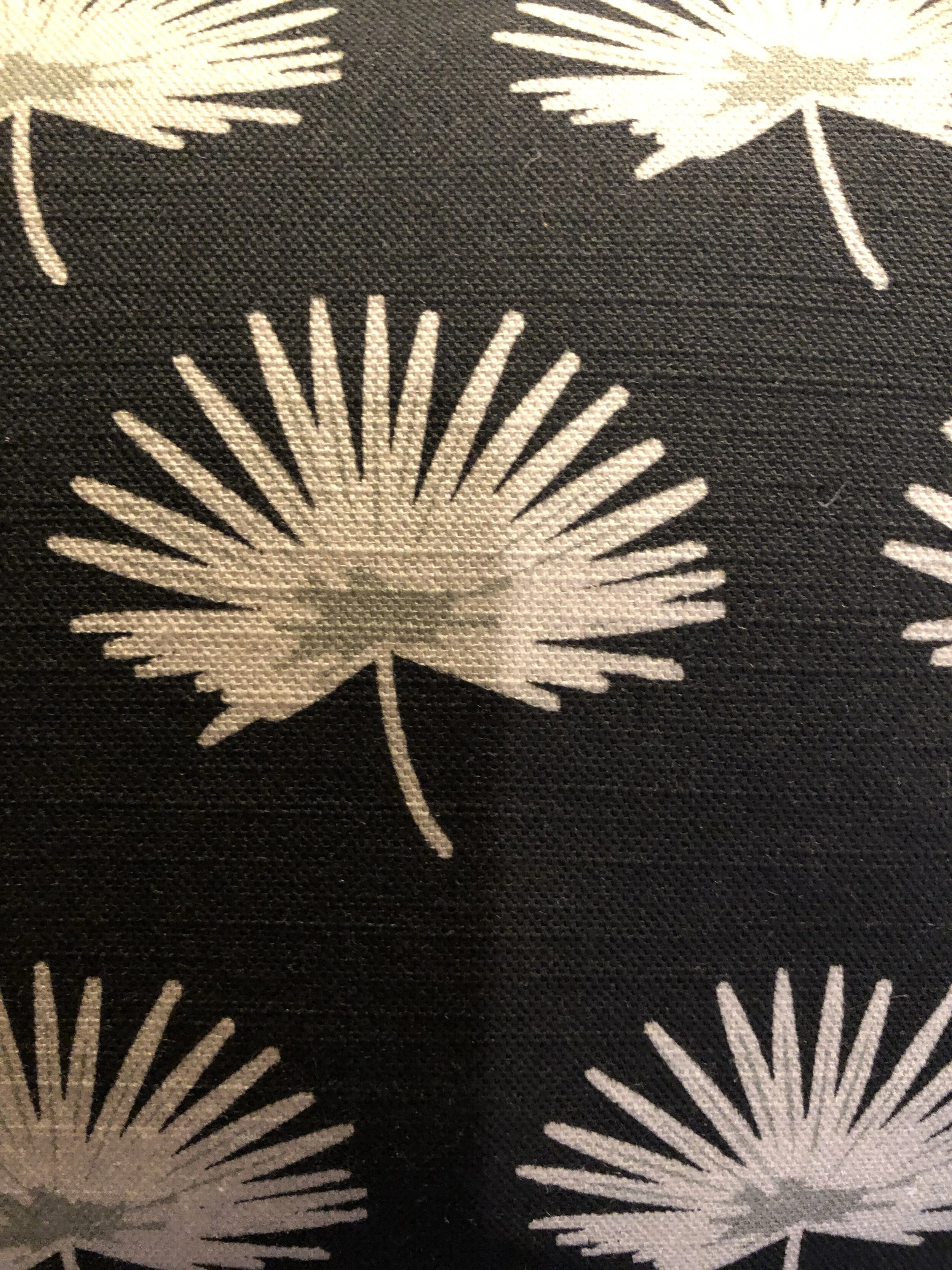 FANS large GREY AND BLACK  LINEN