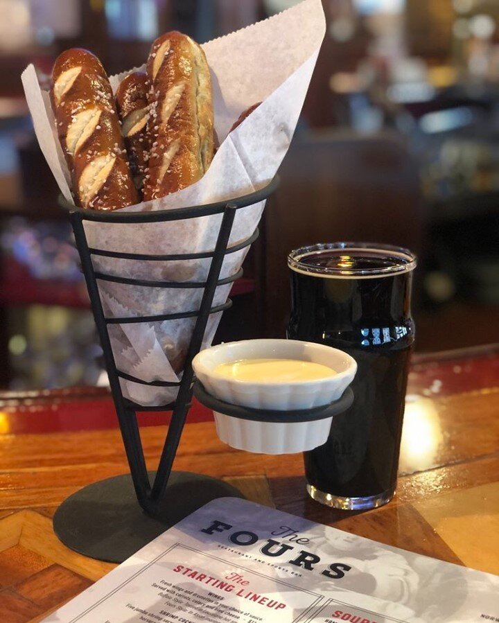 What's your favorite Fours appetizer?  Don't overlook our warm Bavarian pretzel served with dijon cheese dipping sauce.