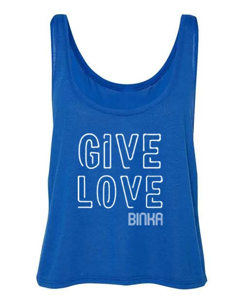 GIVE LOVE BINKA Neon Lights Flowy Cropped Tank Royal