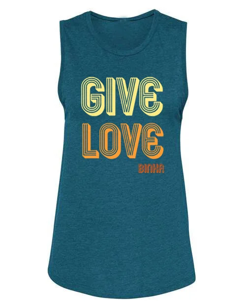GIVE LOVE BINKA Retro Muscle Tank