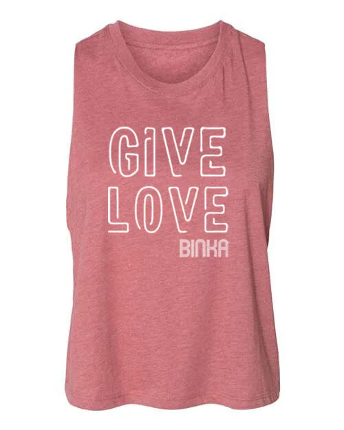 GIVE LOVE BINKA Neon Lights Cropped Tank Heather Mauve
