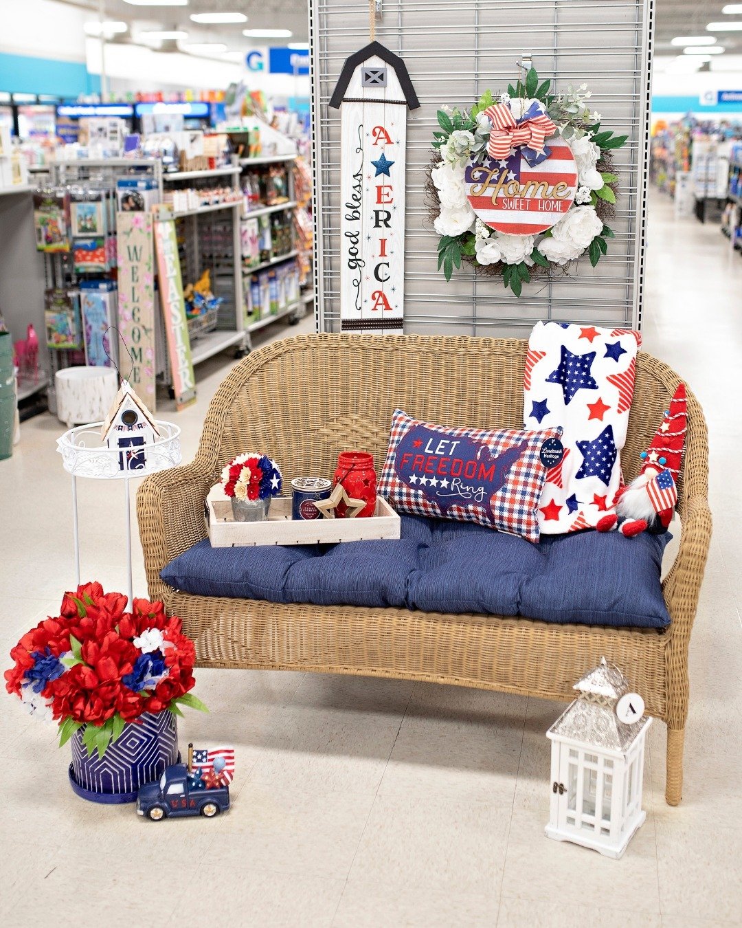 Deck your home with stars-spangled savings! 🌟 Red, white &amp; blue d&eacute;cor is in store now. ❤️🤍💙