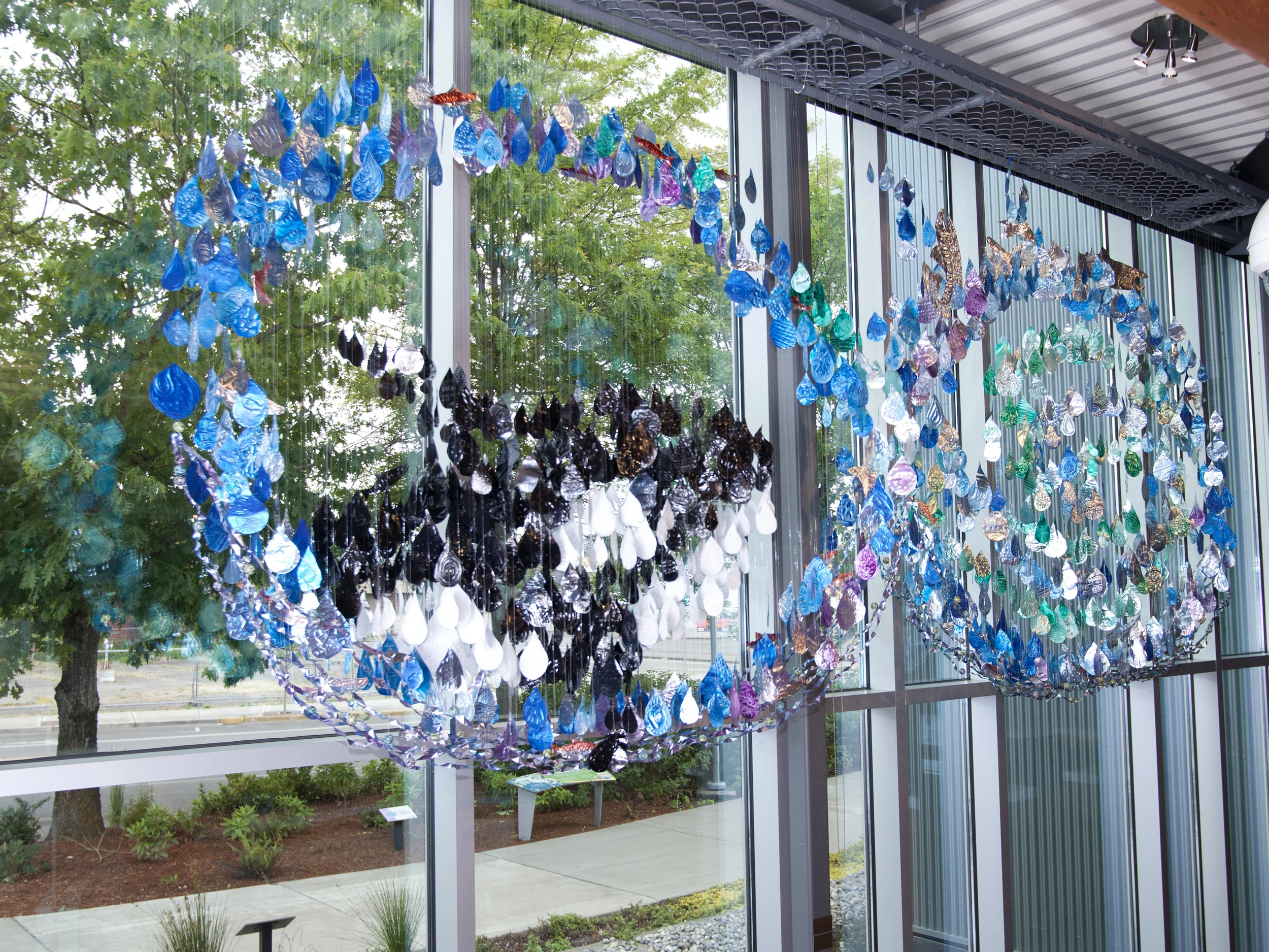 One Water, The Infinite Journey Interior hanging installation made from hundreds of individually designed pieces. LOTT WET Science Center, 500 Adams St NE, Olympia, WA 98501 . Open 10-4 Monday – Saturday, Free admission.