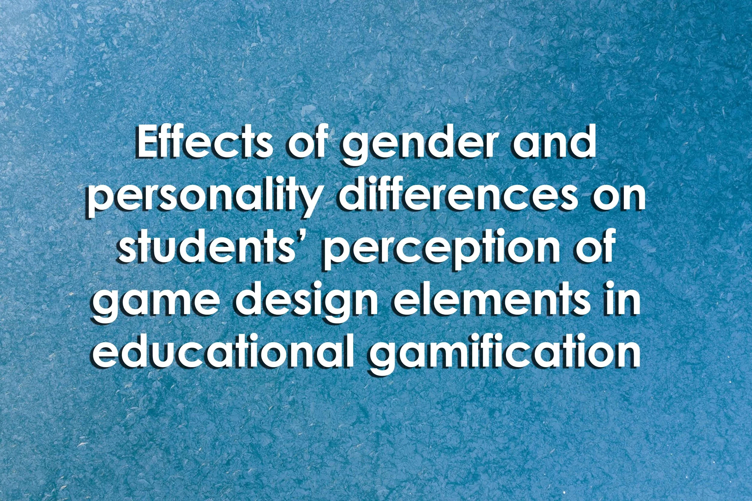 Effects of gender and personality differences on students’ perception of game design elements in educational gamification