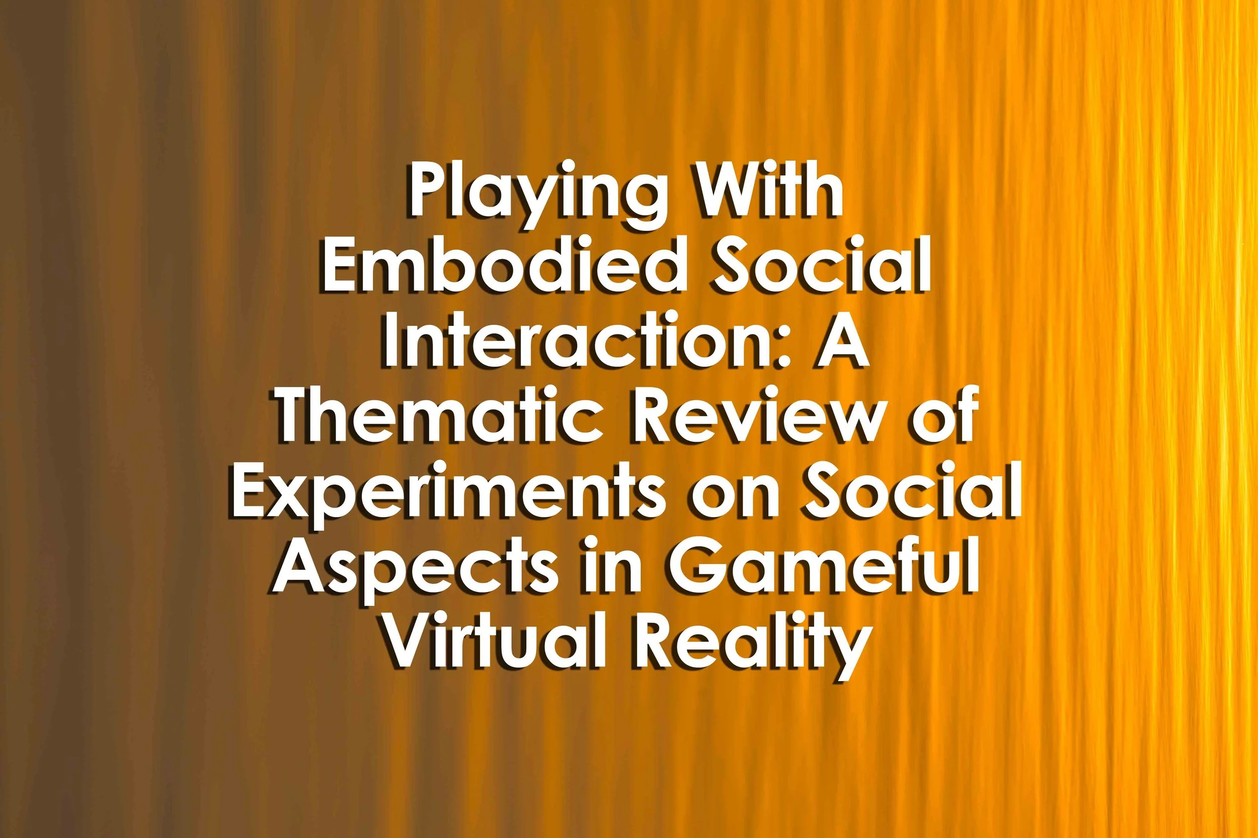 Playing With Embodied Social Interaction: A Thematic Review of Experiments on Social Aspects in Gameful Virtual Reality