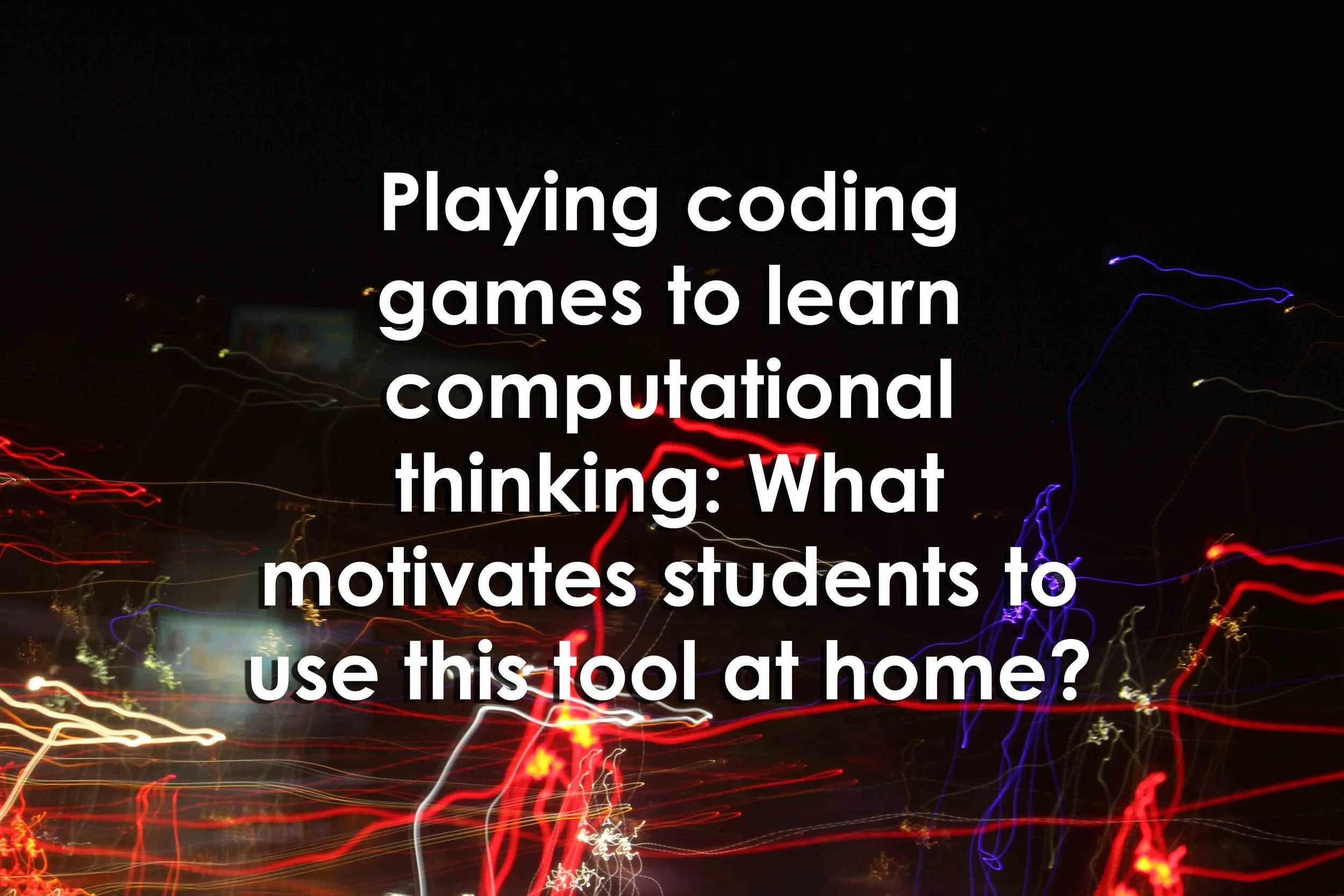 Playing coding games to learn computational thinking: What motivates students to use this tool at home?