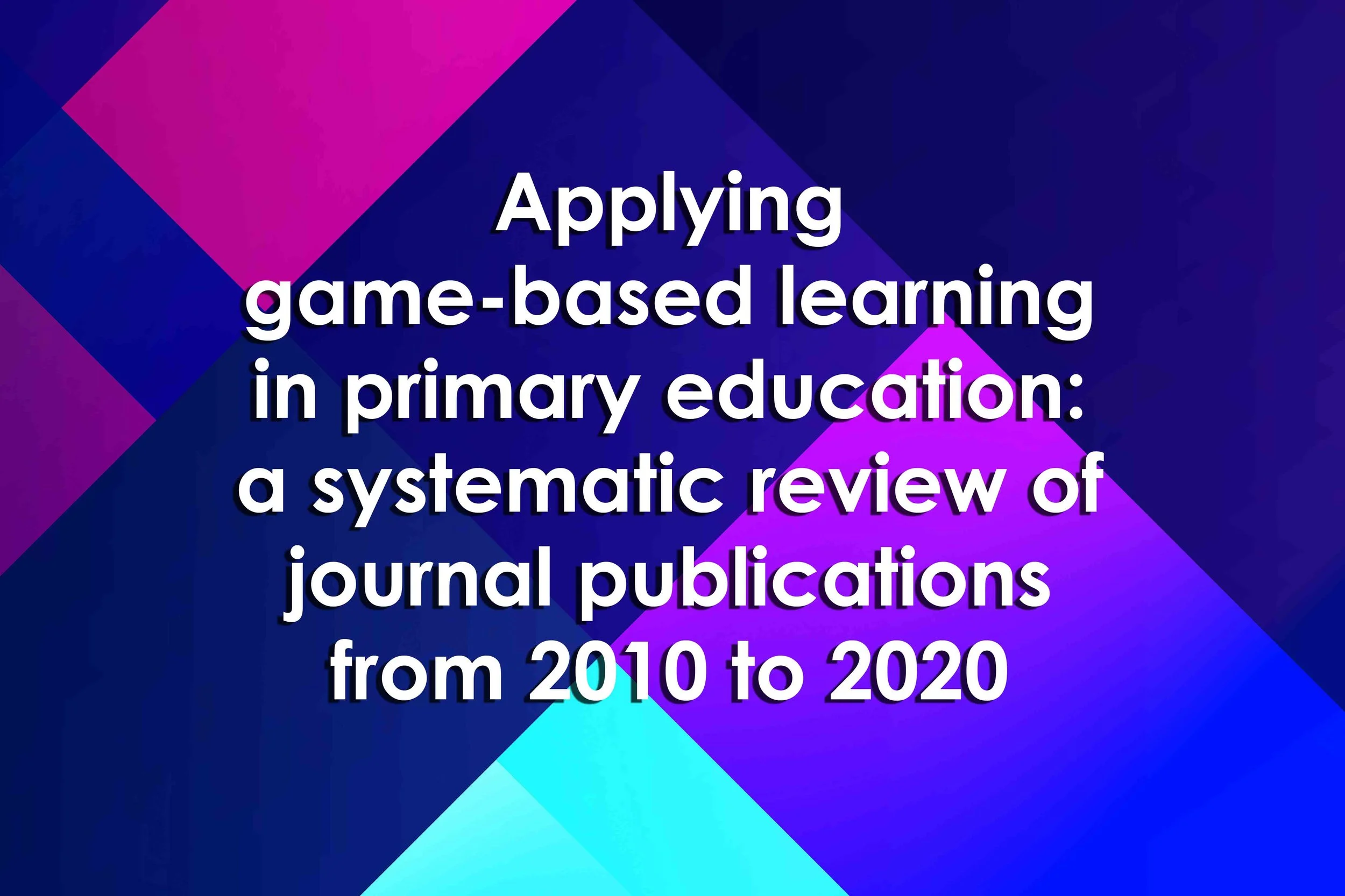 Applying game-based learning in primary education: a systematic review of journal publications from