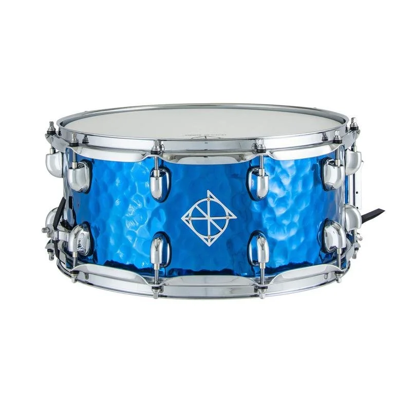 Dixon Cornerstone 6.5x14 Hammered Steel Snare - Blue Titanium