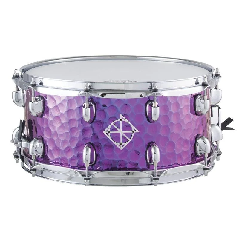 Dixon Cornerstone 6.5x14 Hammered Steel Snare - Purple Titanium