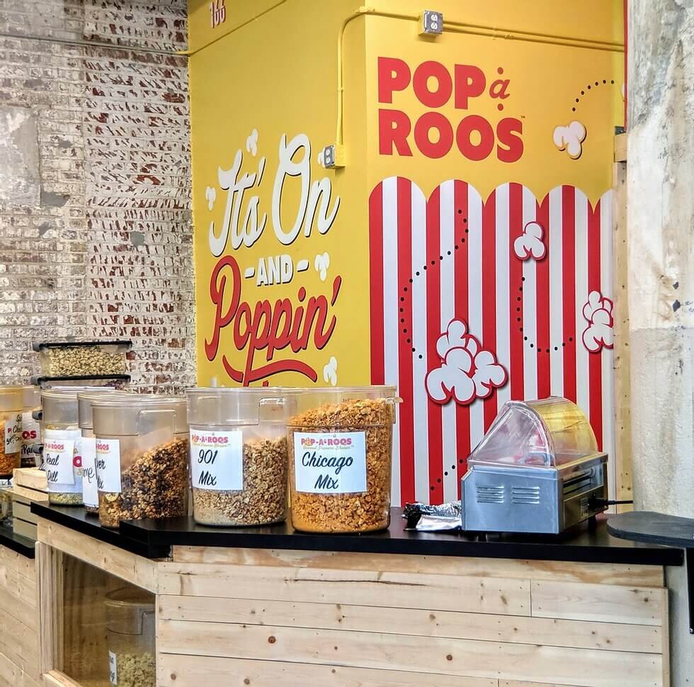 Pop-A-Roos Gourmet Popcorn is the perfect way to round out a movie night on your Memphis Summer Night-In.