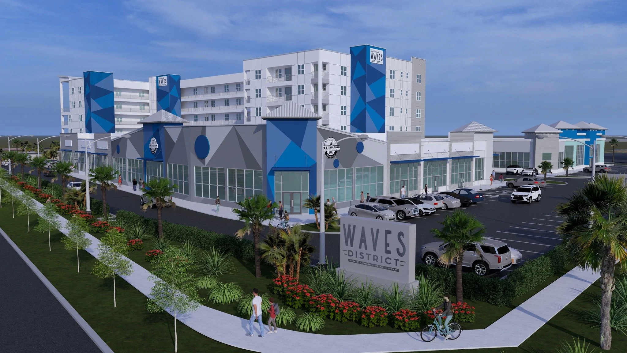 Waves District&trade; is turning the tide, redefining what it means to live, work and vacation in beautiful Cape Canaveral, Florida. Located just blocks from Port Canaveral, Waves District&trade; puts you at the center of a coastal paradise&mdash;a p