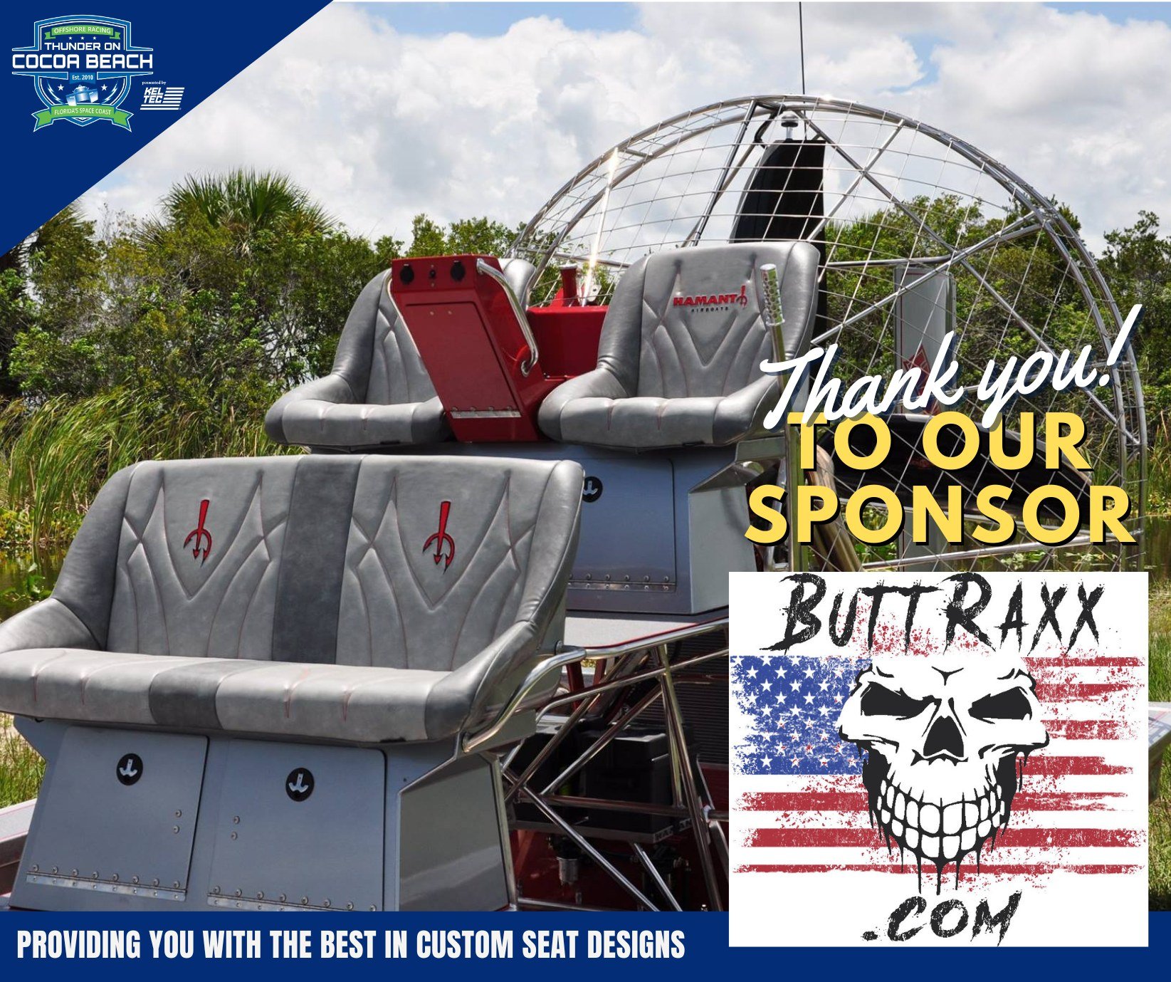 We would like to send a shout out to our returning sponsor @butt_raxx Custom Airboat Seats.