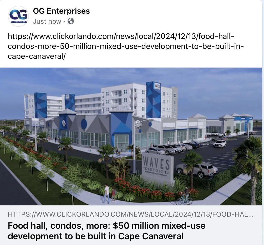 A HUGE ✨THANK YOU✨ to @clickorlando6wkmg and especially Patricia Tolley, the reporter who wrote this article. It truly captures the spirit of OG Enterprises and our community oriented approach to development. 👉Article link in bio