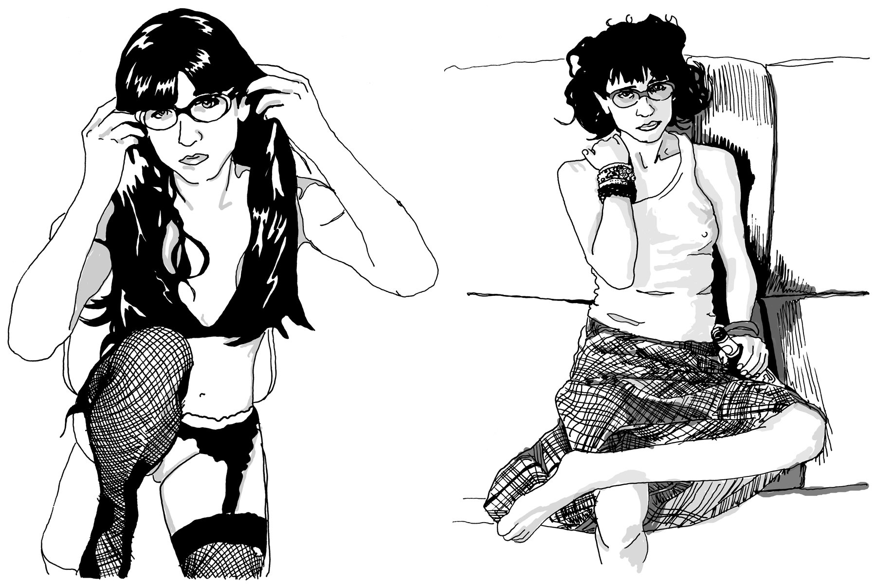 Images from RENT GIRL, written by Michelle Tea, Last Gasp Comics